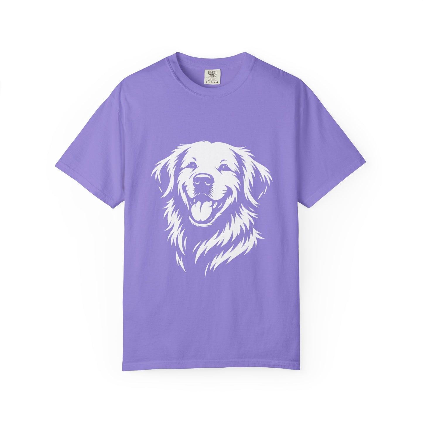 Happy Golden Retriever T-Shirt — Smiling Dog Portrait Tee for Dog Lovers
