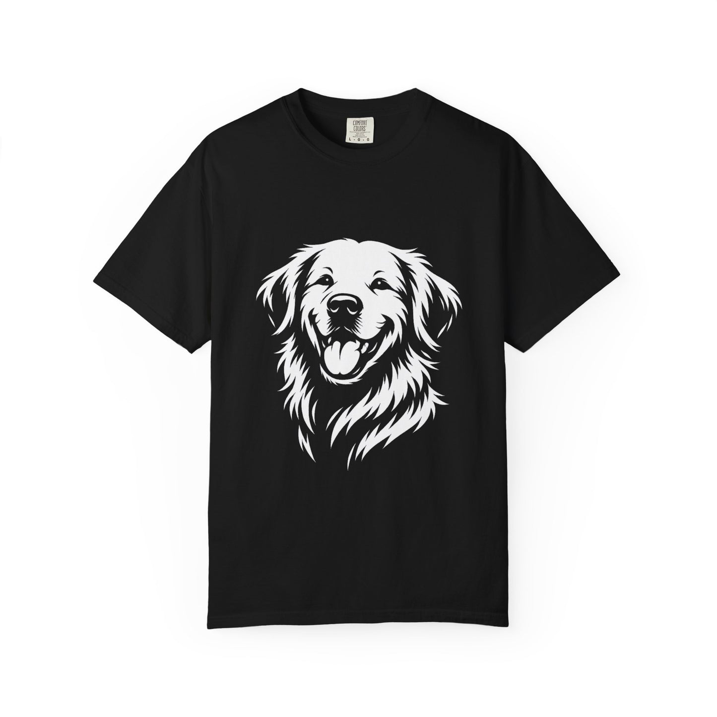 Happy Golden Retriever T-Shirt — Smiling Dog Portrait Tee for Dog Lovers