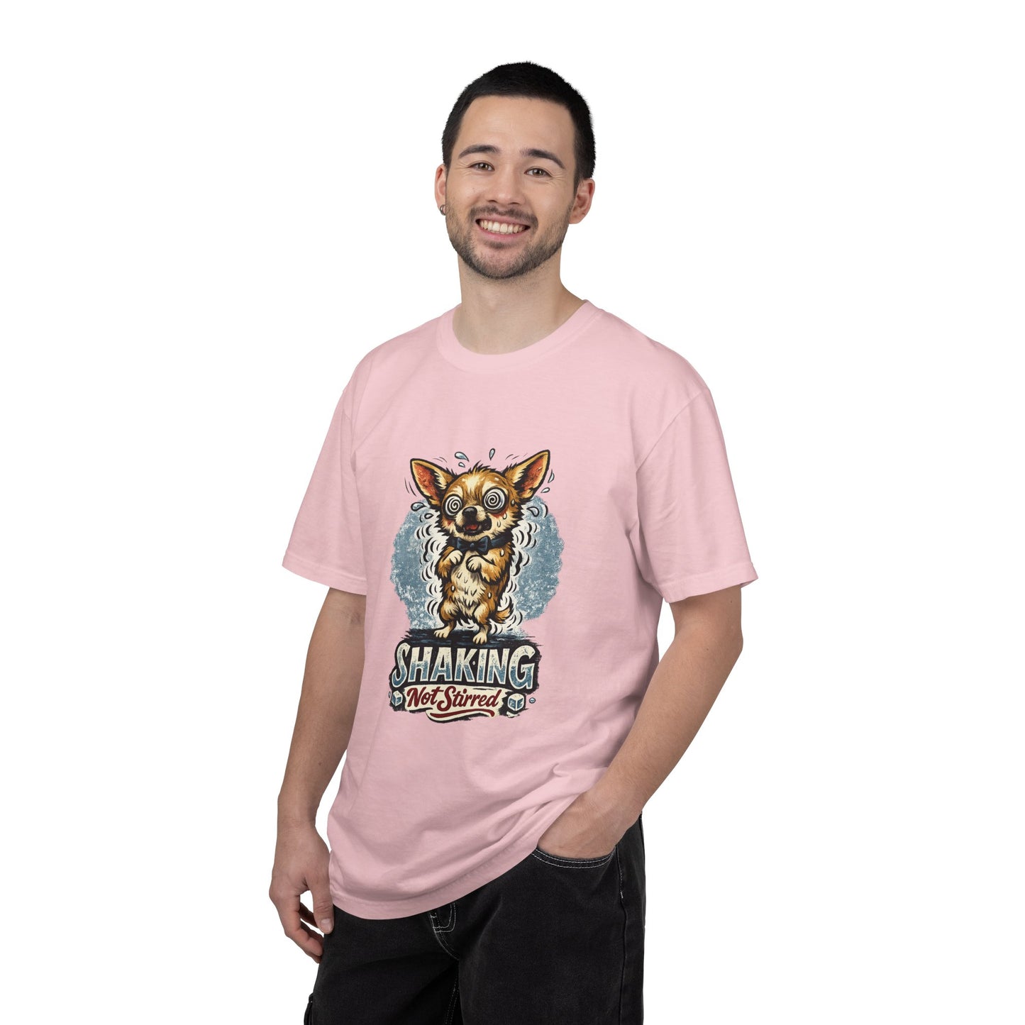 T-Shirt — 'Shaking Not Stirred' Cute Shivering Chihuahua Graphic Tee
