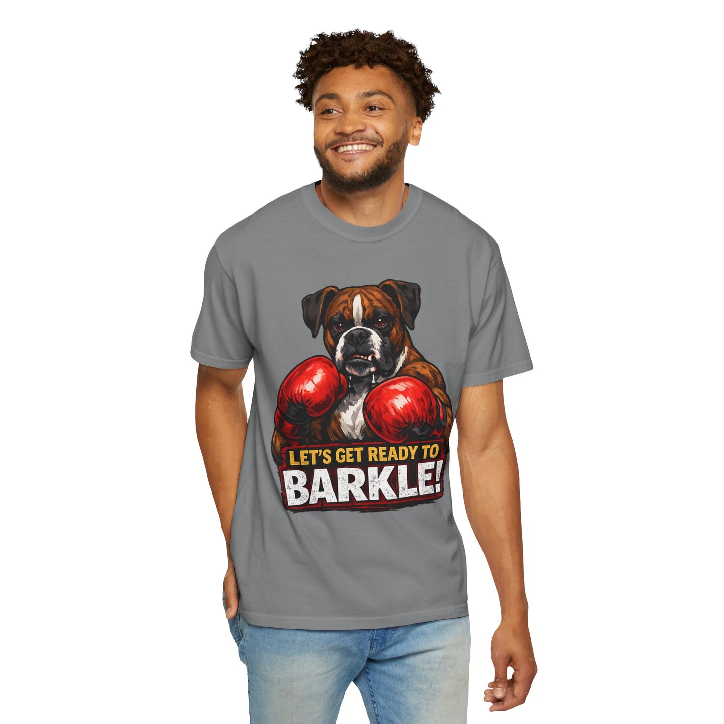 Boxer Dog Boxing T‑Shirt — "Let’s Get Ready to Barkle!" Funny Dog Lover Tee