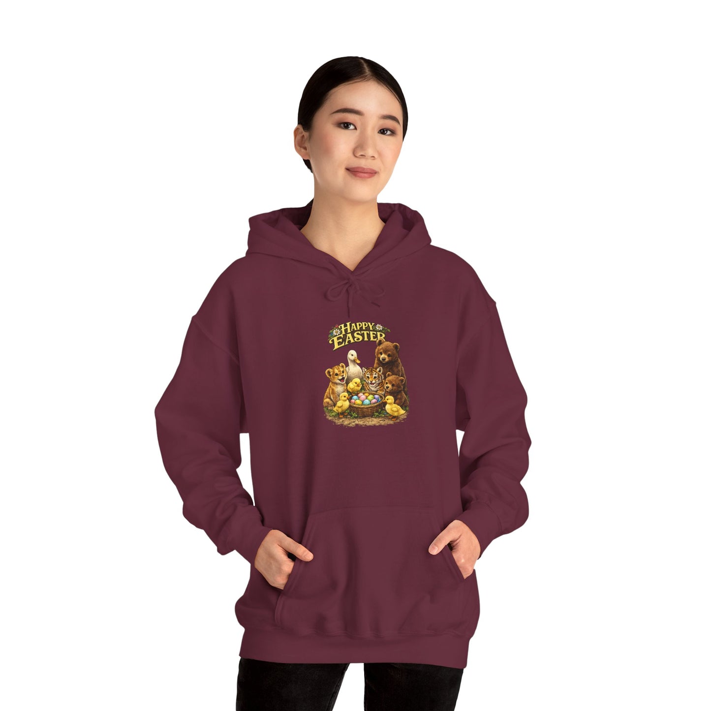 Happy Easter Lions, Tigers, Bears Unisex Heavy Blend™ Hooded Sweatshirt