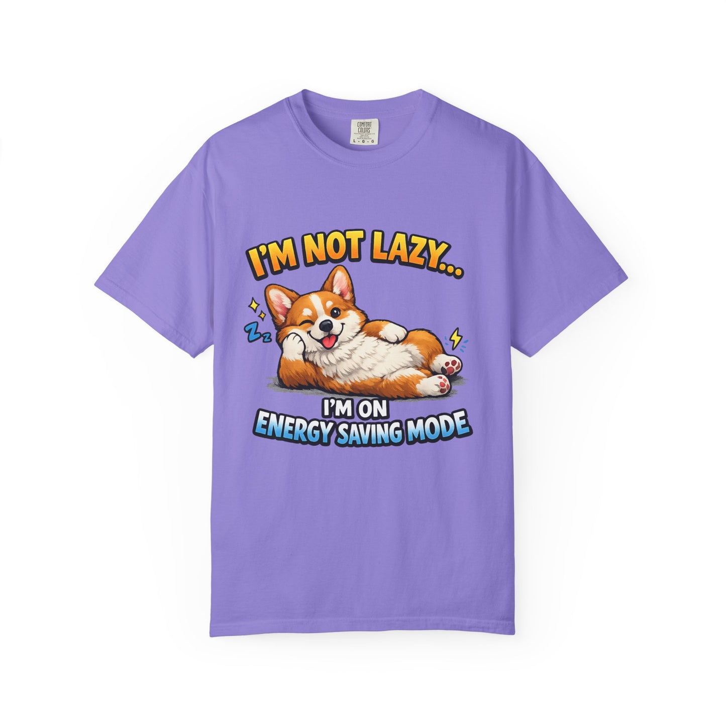 Corgi Energy Saving Mode T-Shirt — "I'm Not Lazy" Cute Dog Graphic Tee