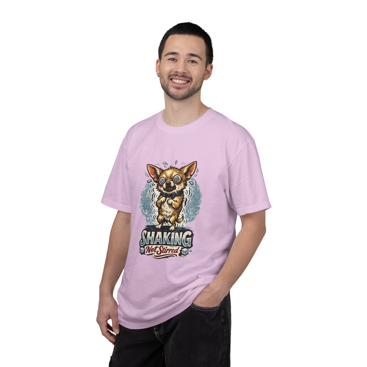 T-Shirt — 'Shaking Not Stirred' Cute Shivering Chihuahua Graphic Tee