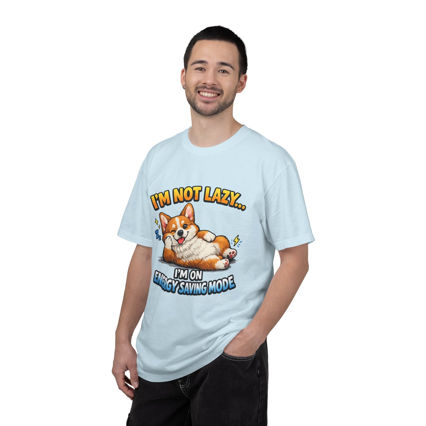 Corgi Energy Saving Mode T-Shirt — "I'm Not Lazy" Cute Dog Graphic Tee