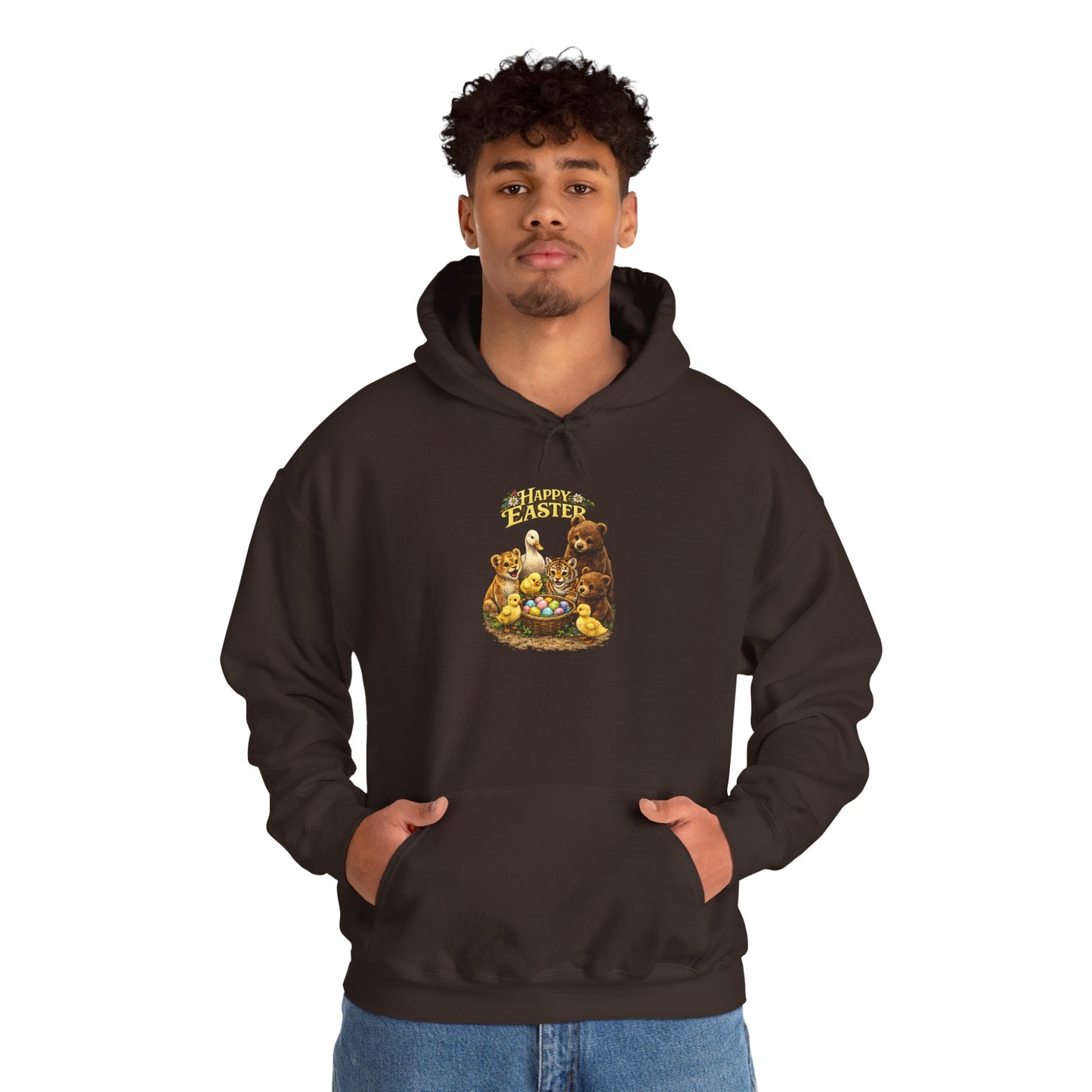 Happy Easter Lions, Tigers, Bears Unisex Heavy Blend™ Hooded Sweatshirt