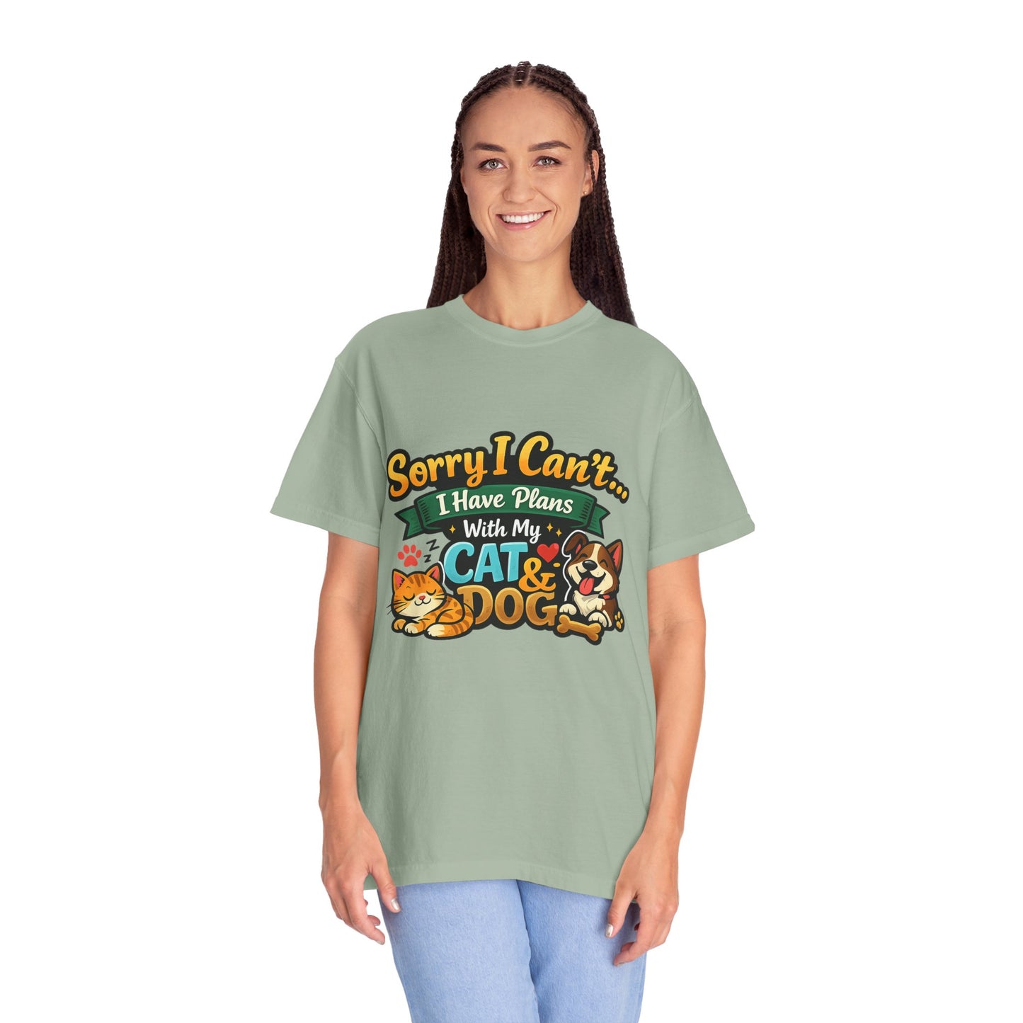 Sorry I Can't — I Have Plans With My Cat & Dog T-Shirt