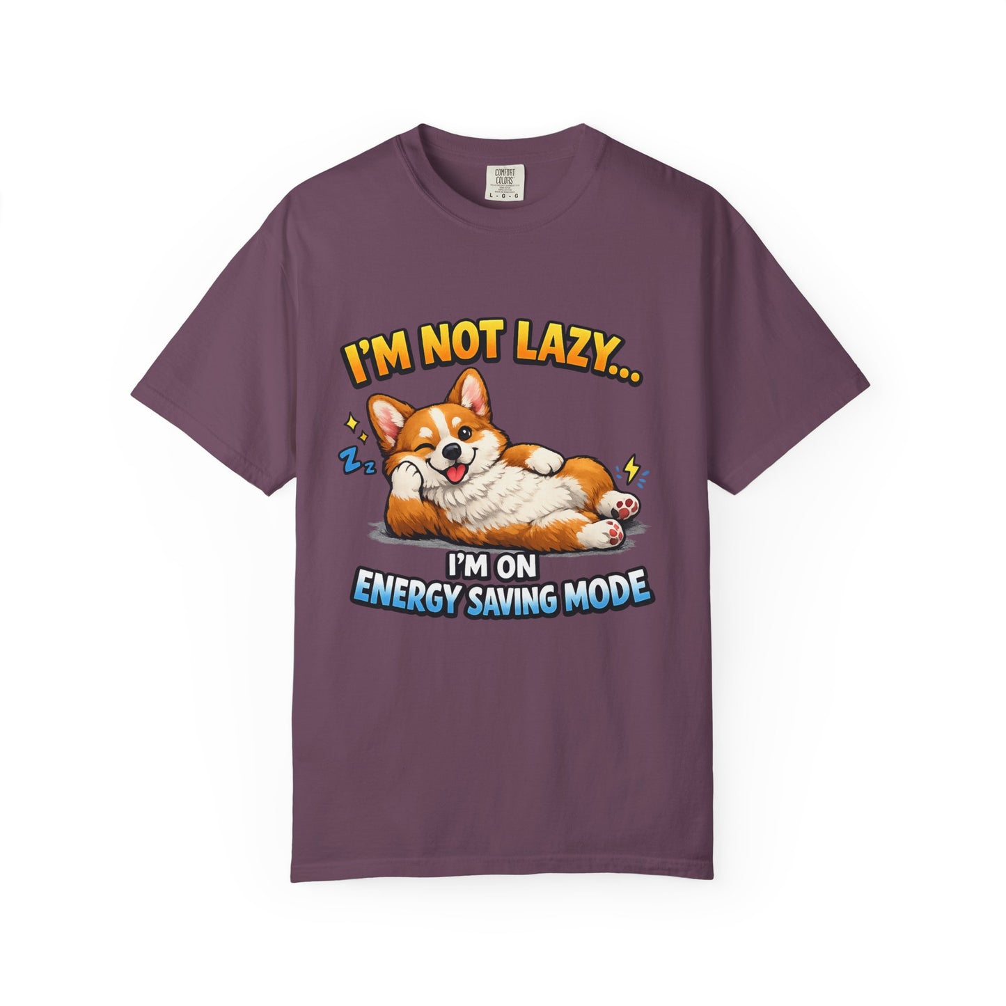 Corgi Energy Saving Mode T-Shirt — "I'm Not Lazy" Cute Dog Graphic Tee