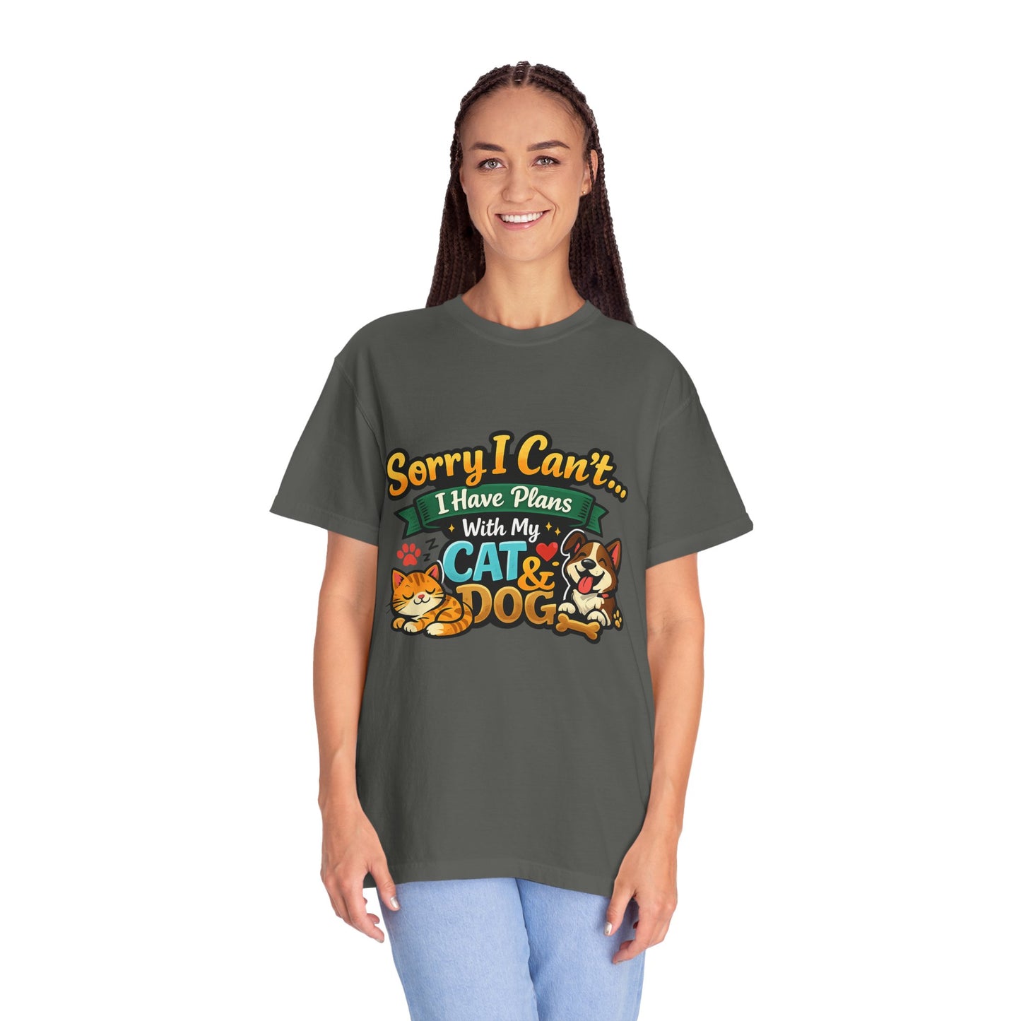 Sorry I Can't — I Have Plans With My Cat & Dog T-Shirt