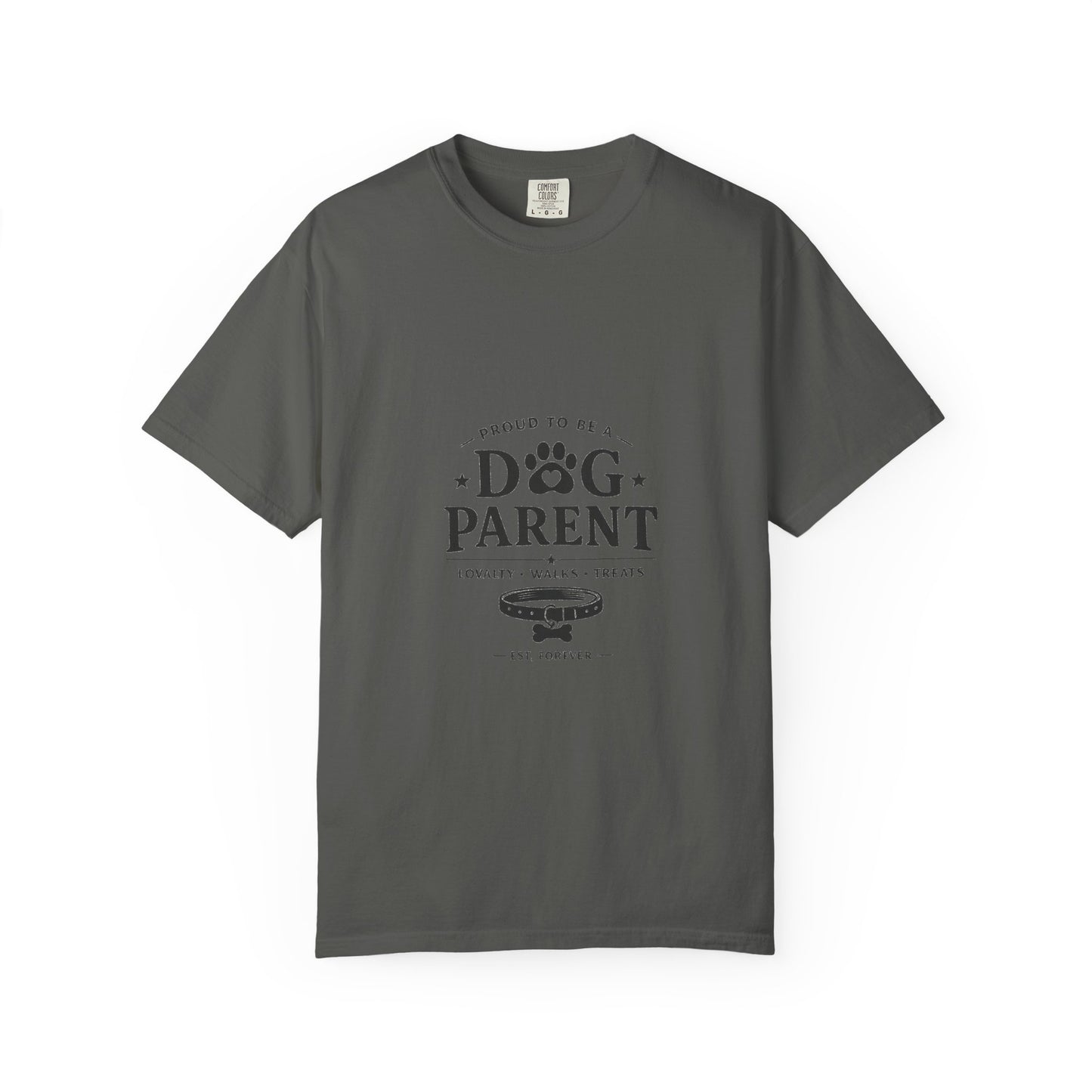 Dog Parent T-Shirt — Proud to Be a Dog Parent Graphic Tee in black lettering
