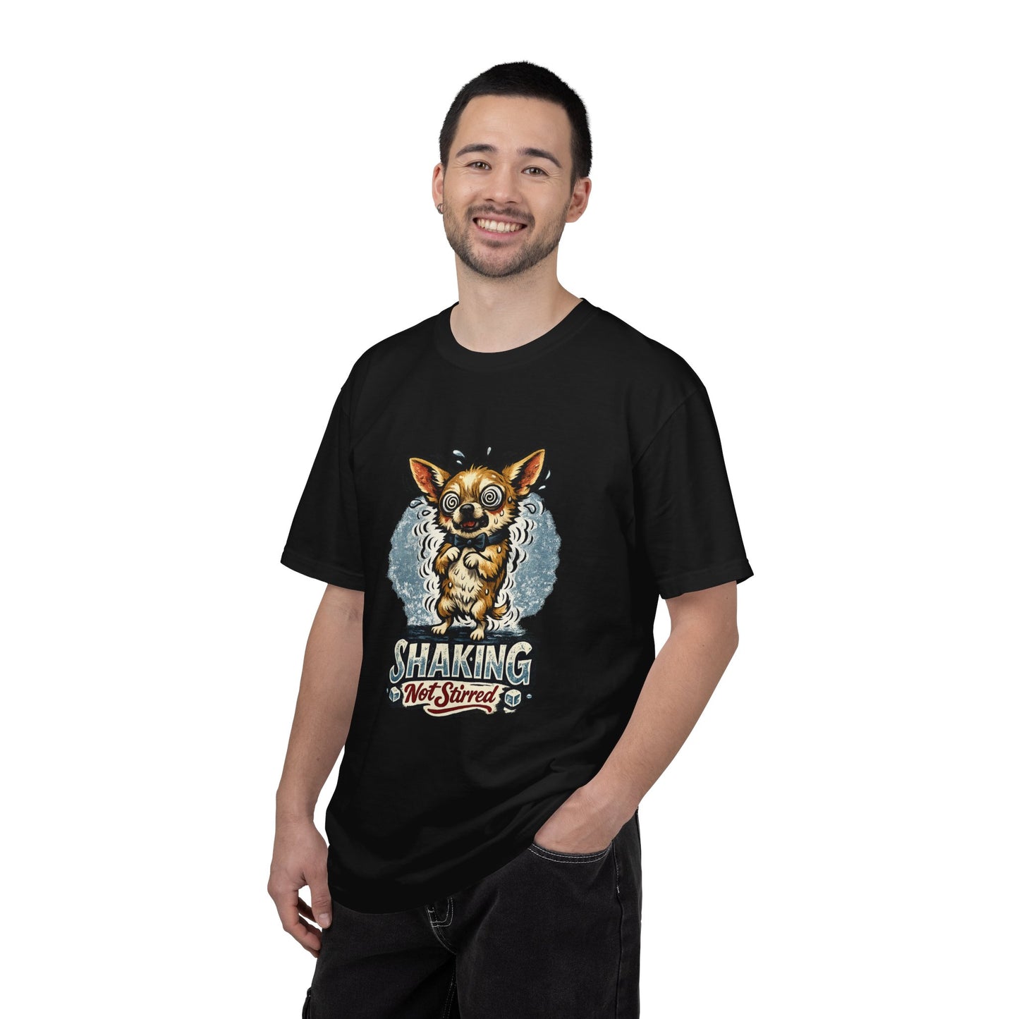 T-Shirt — 'Shaking Not Stirred' Cute Shivering Chihuahua Graphic Tee