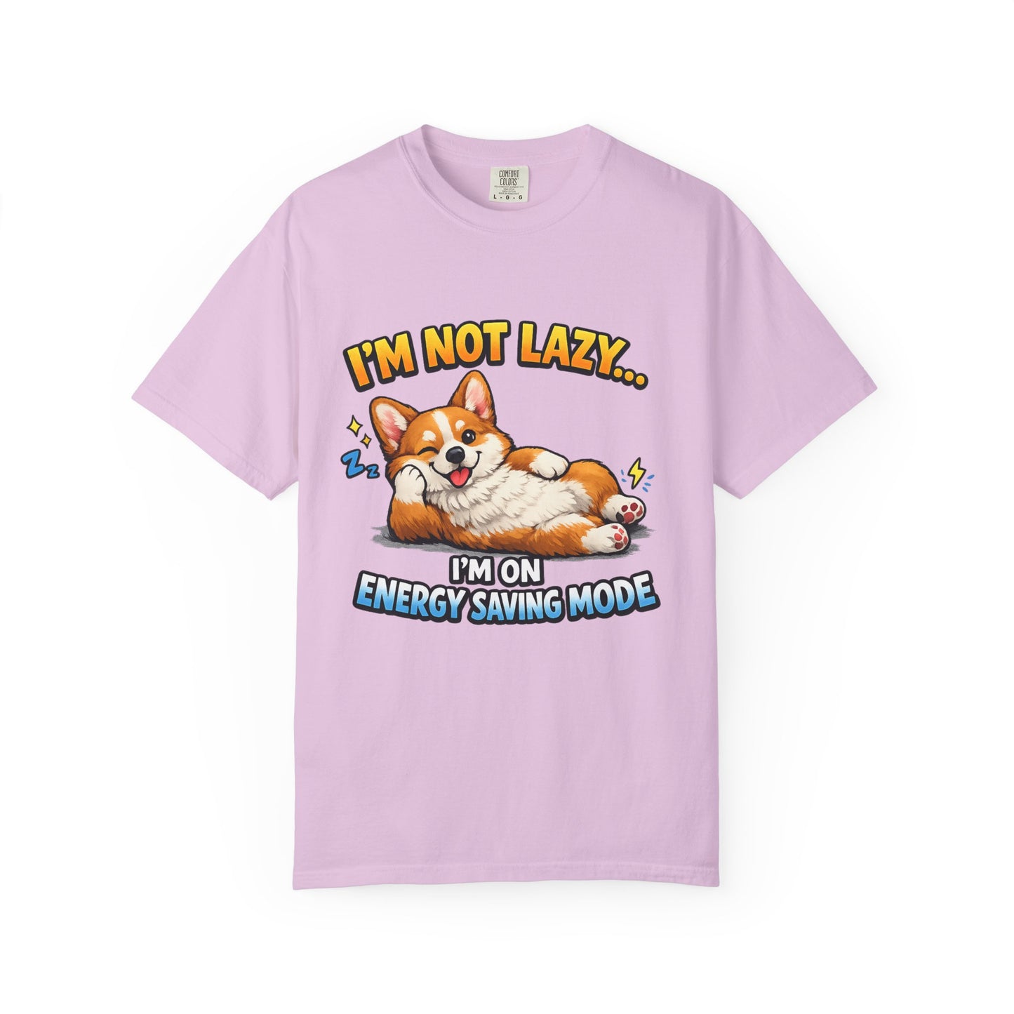 Corgi Energy Saving Mode T-Shirt — "I'm Not Lazy" Cute Dog Graphic Tee