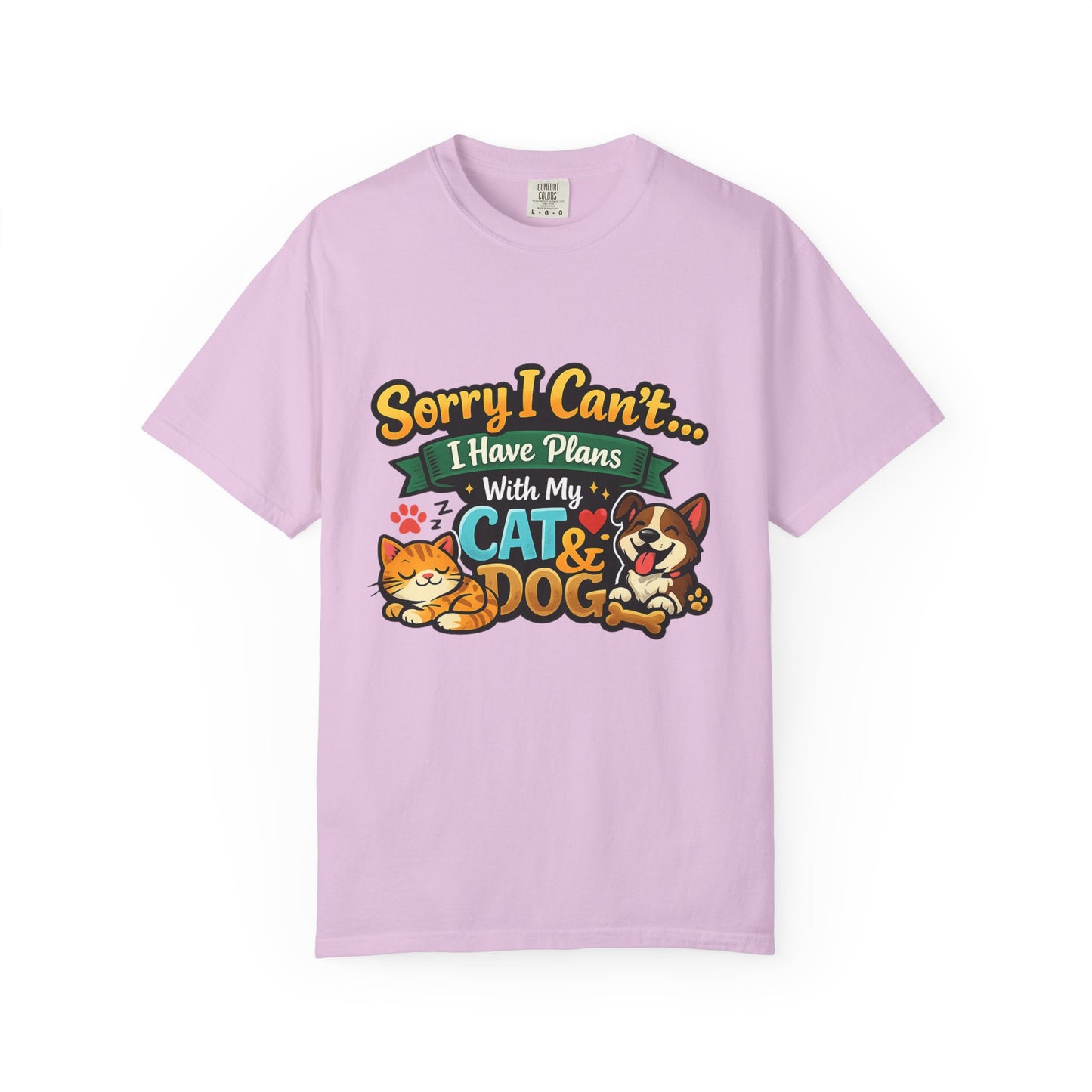 Sorry I Can't — I Have Plans With My Cat & Dog T-Shirt