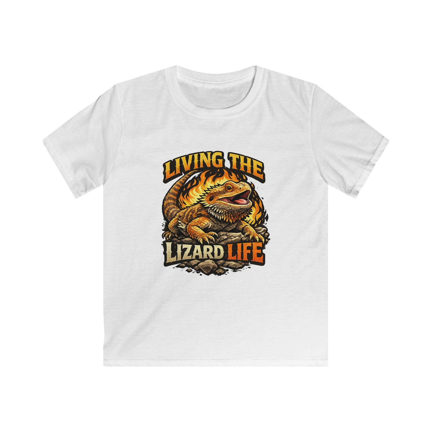 Kids Tee — "Living the Lizard Life" Bearded Dragon Graphic Shirt