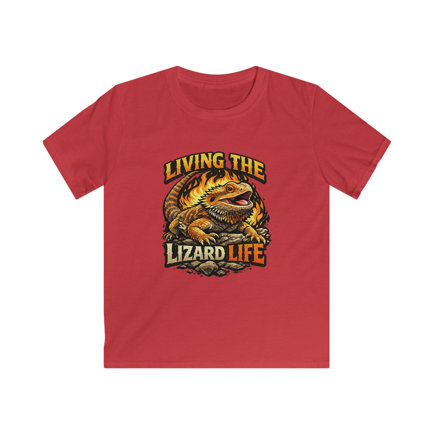 Kids Tee — "Living the Lizard Life" Bearded Dragon Graphic Shirt
