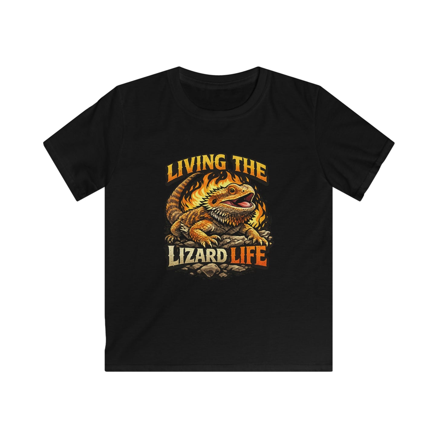 Kids Tee — "Living the Lizard Life" Bearded Dragon Graphic Shirt