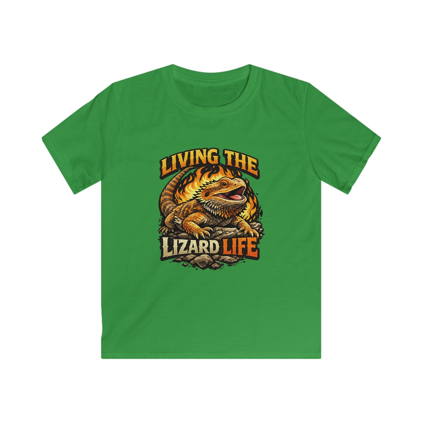 Kids Tee — "Living the Lizard Life" Bearded Dragon Graphic Shirt