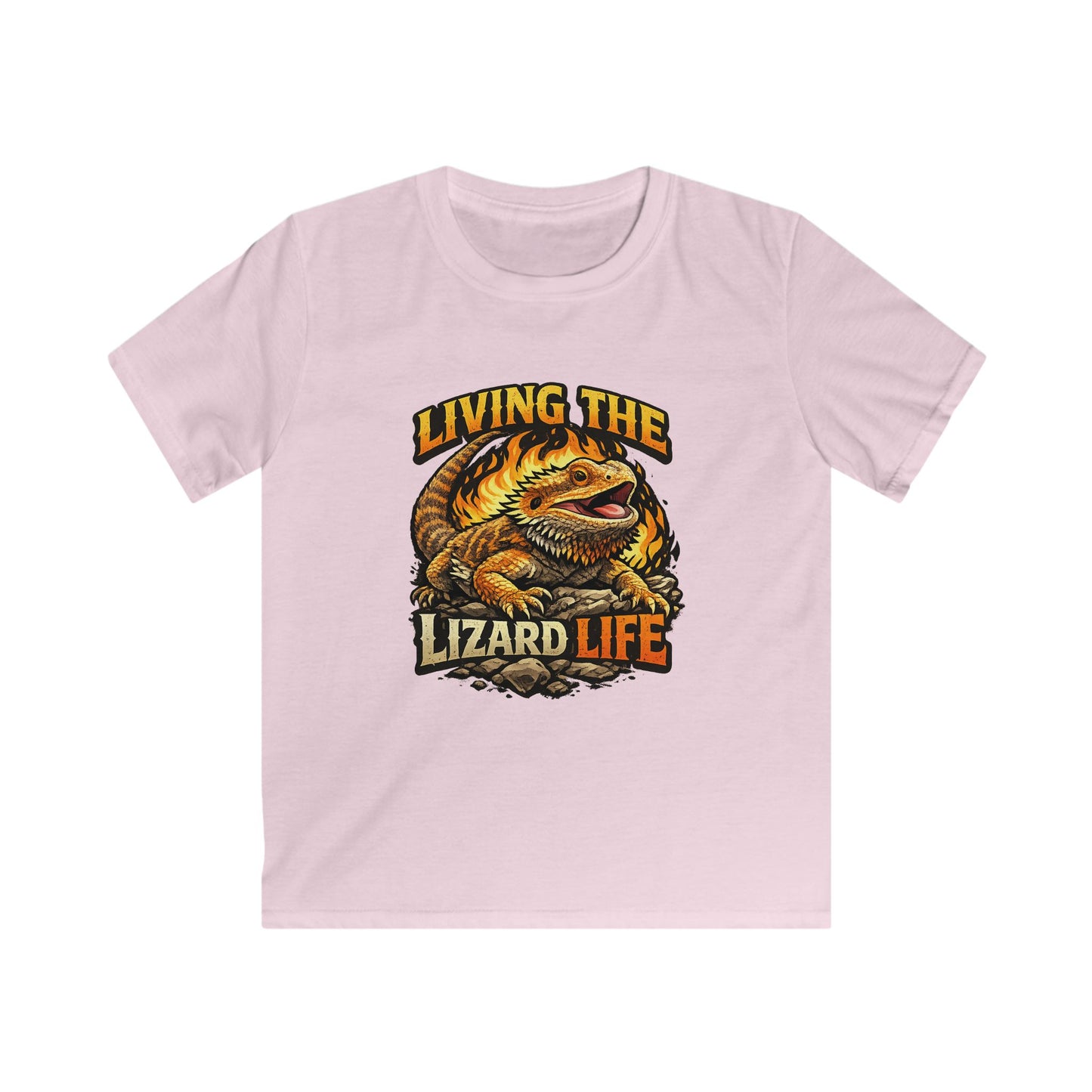 Kids Tee — "Living the Lizard Life" Bearded Dragon Graphic Shirt