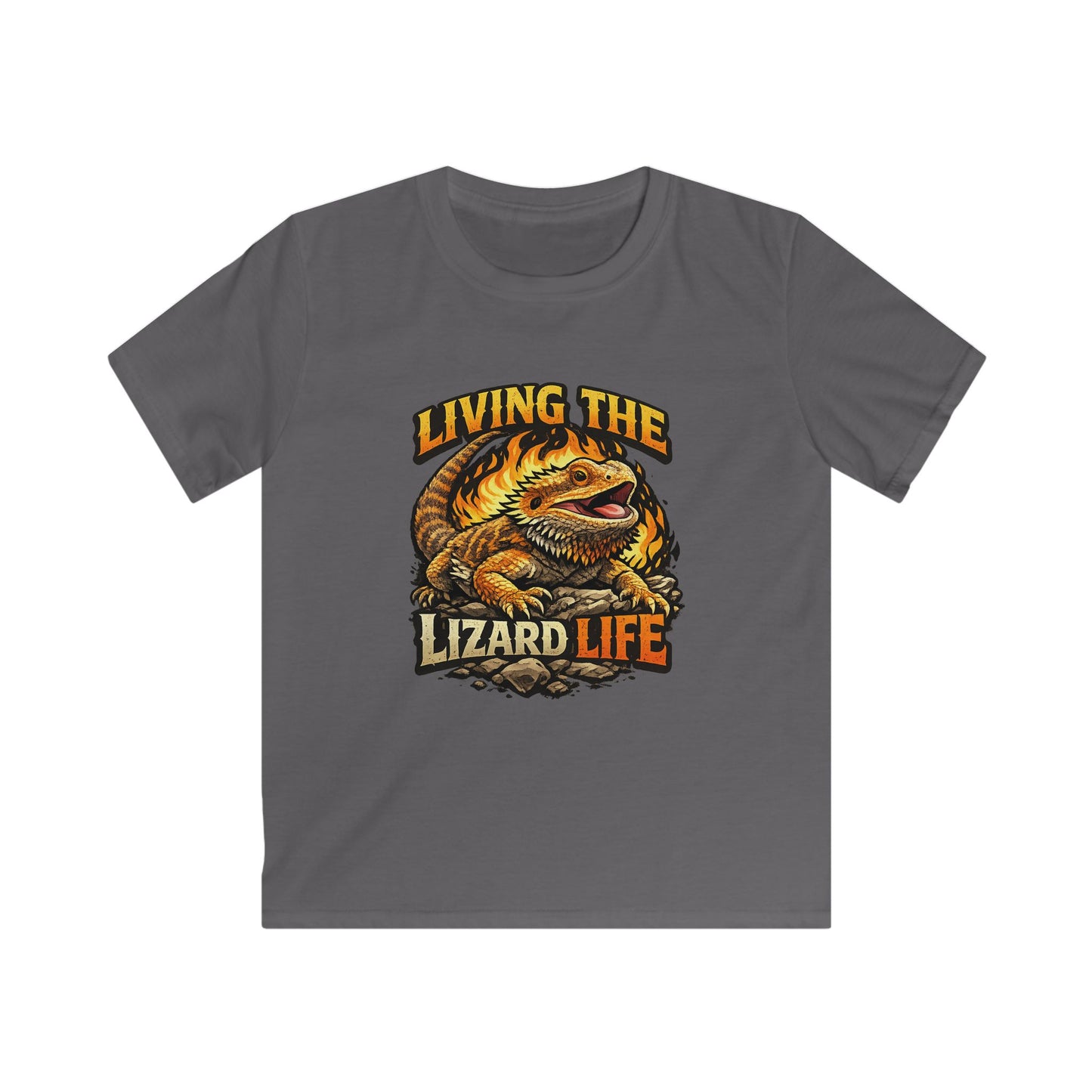 Kids Tee — "Living the Lizard Life" Bearded Dragon Graphic Shirt