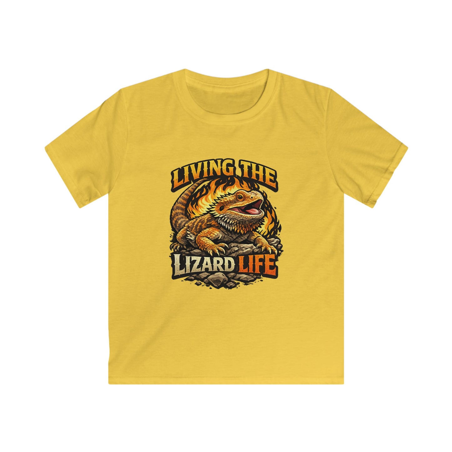 Kids Tee — "Living the Lizard Life" Bearded Dragon Graphic Shirt
