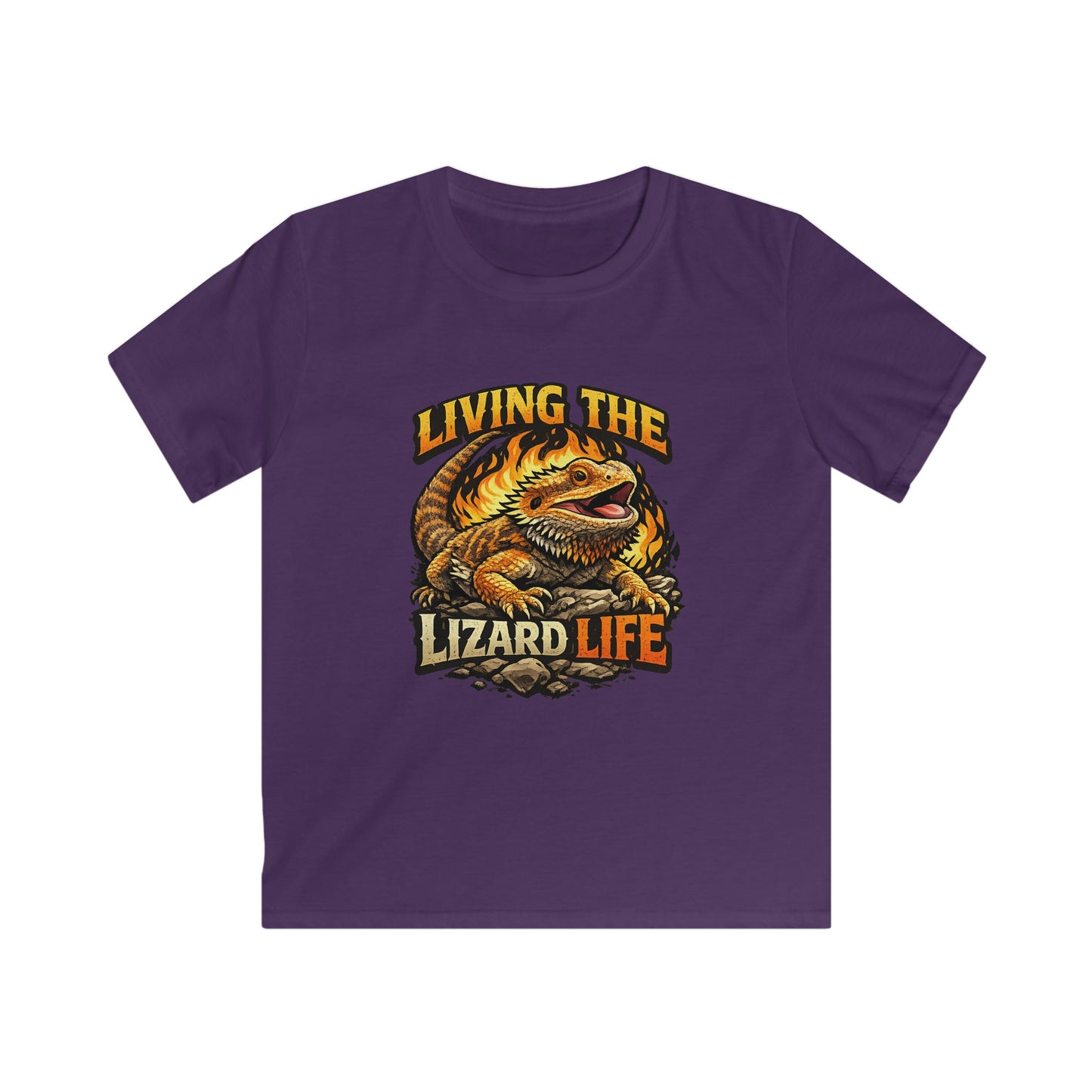 Kids Tee — "Living the Lizard Life" Bearded Dragon Graphic Shirt
