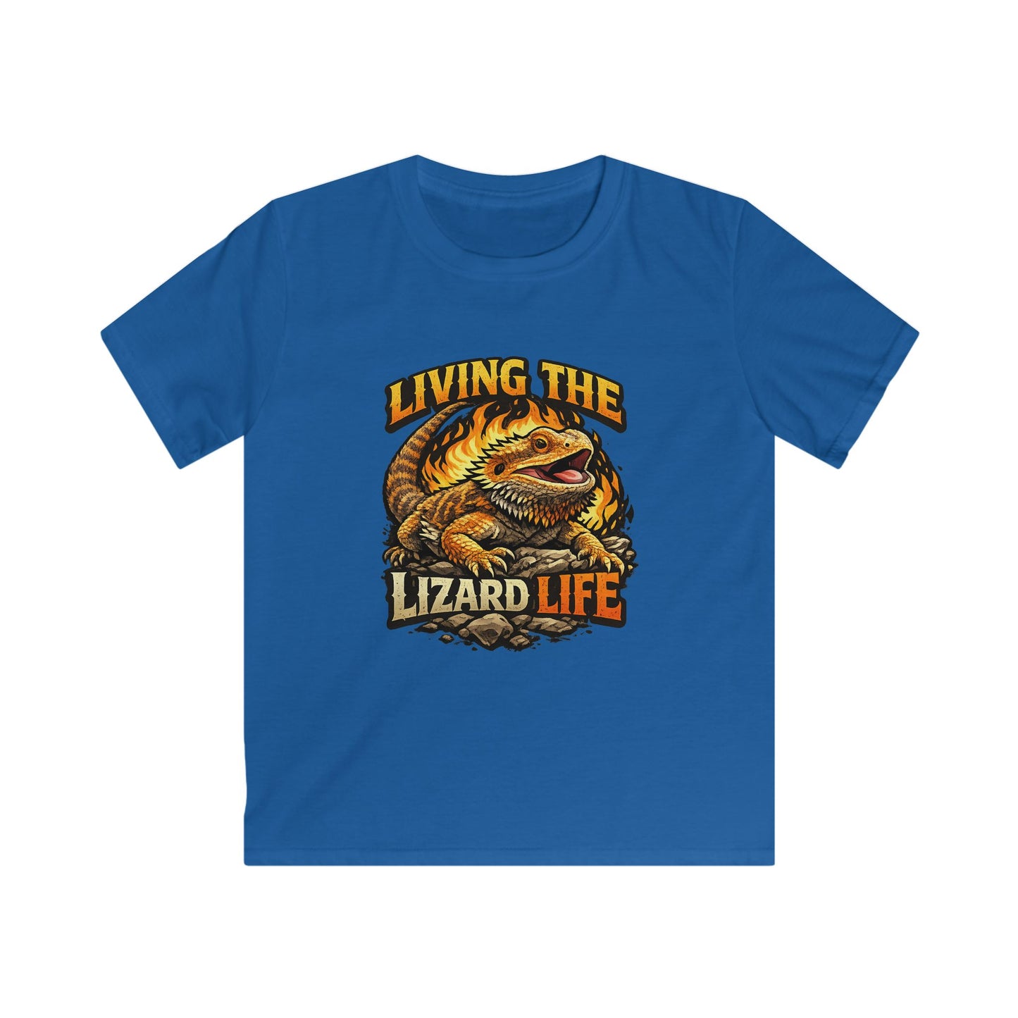 Kids Tee — "Living the Lizard Life" Bearded Dragon Graphic Shirt
