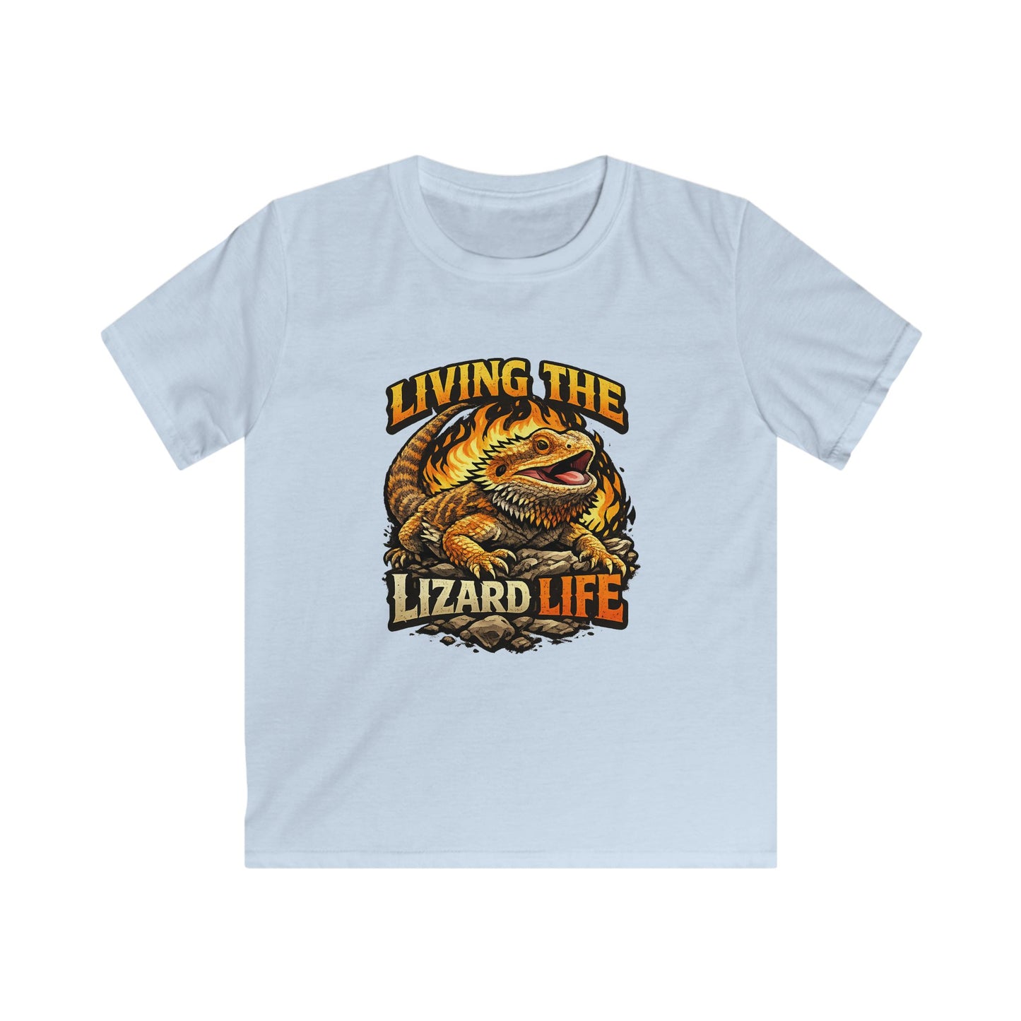 Kids Tee — "Living the Lizard Life" Bearded Dragon Graphic Shirt