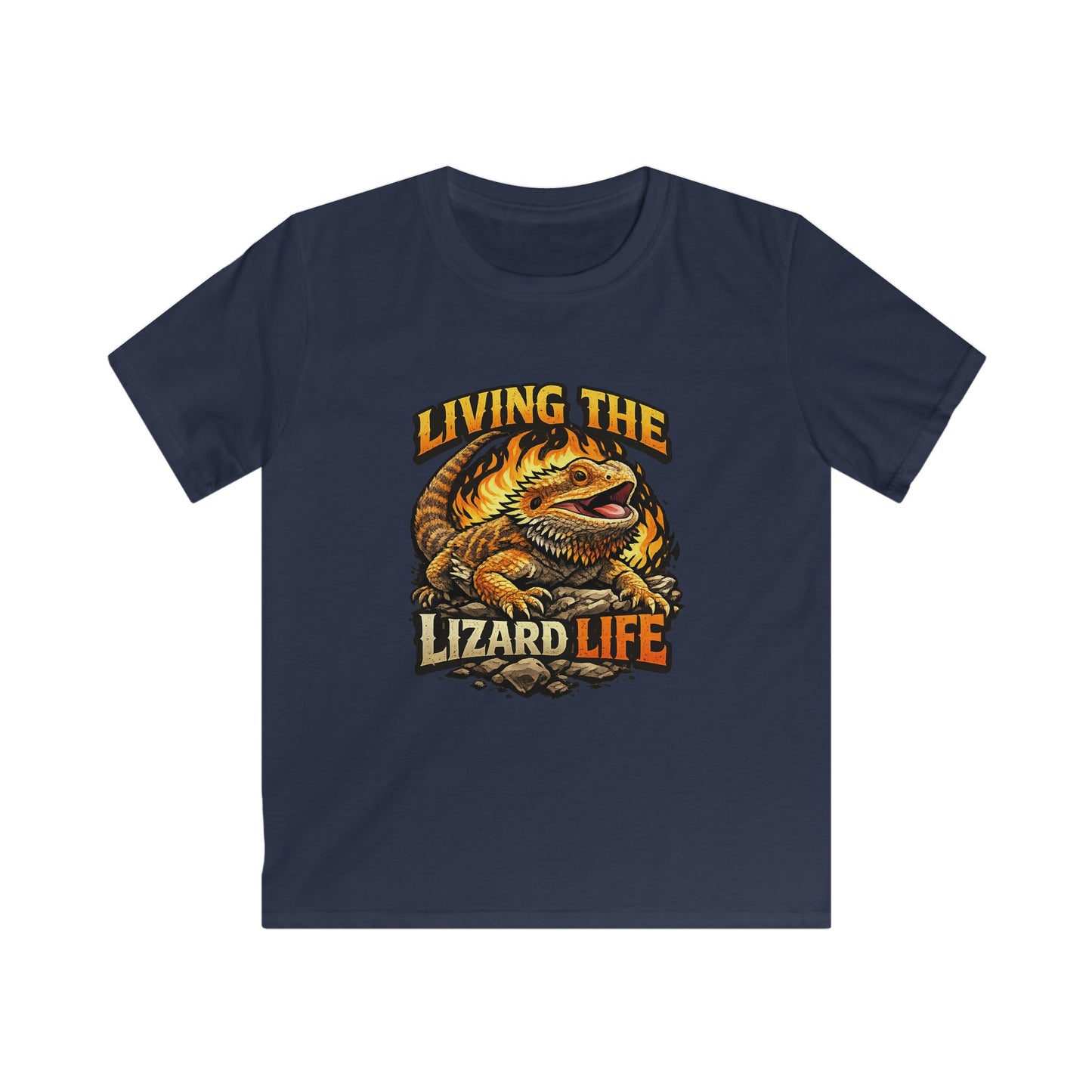 Kids Tee — "Living the Lizard Life" Bearded Dragon Graphic Shirt