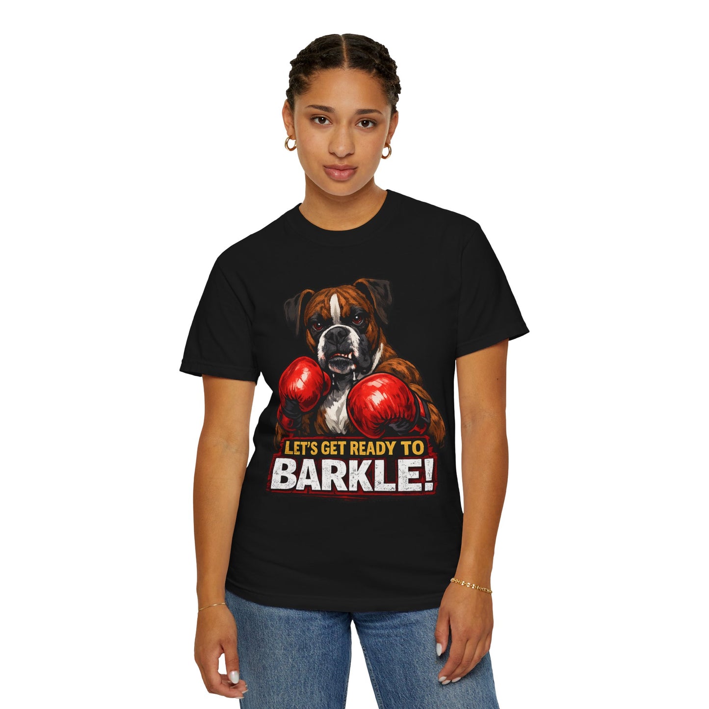 Boxer Dog Boxing T‑Shirt — "Let’s Get Ready to Barkle!" Funny Dog Lover Tee