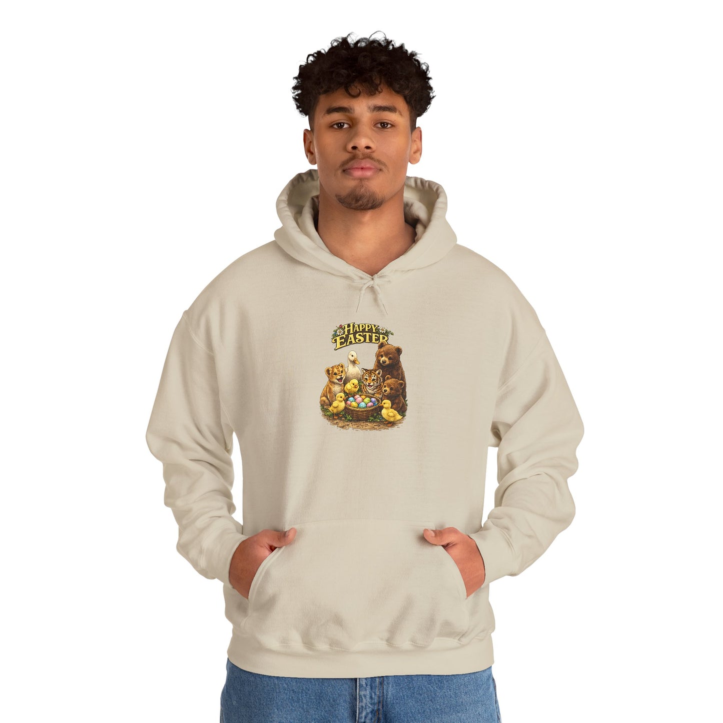 Happy Easter Lions, Tigers, Bears Unisex Heavy Blend™ Hooded Sweatshirt