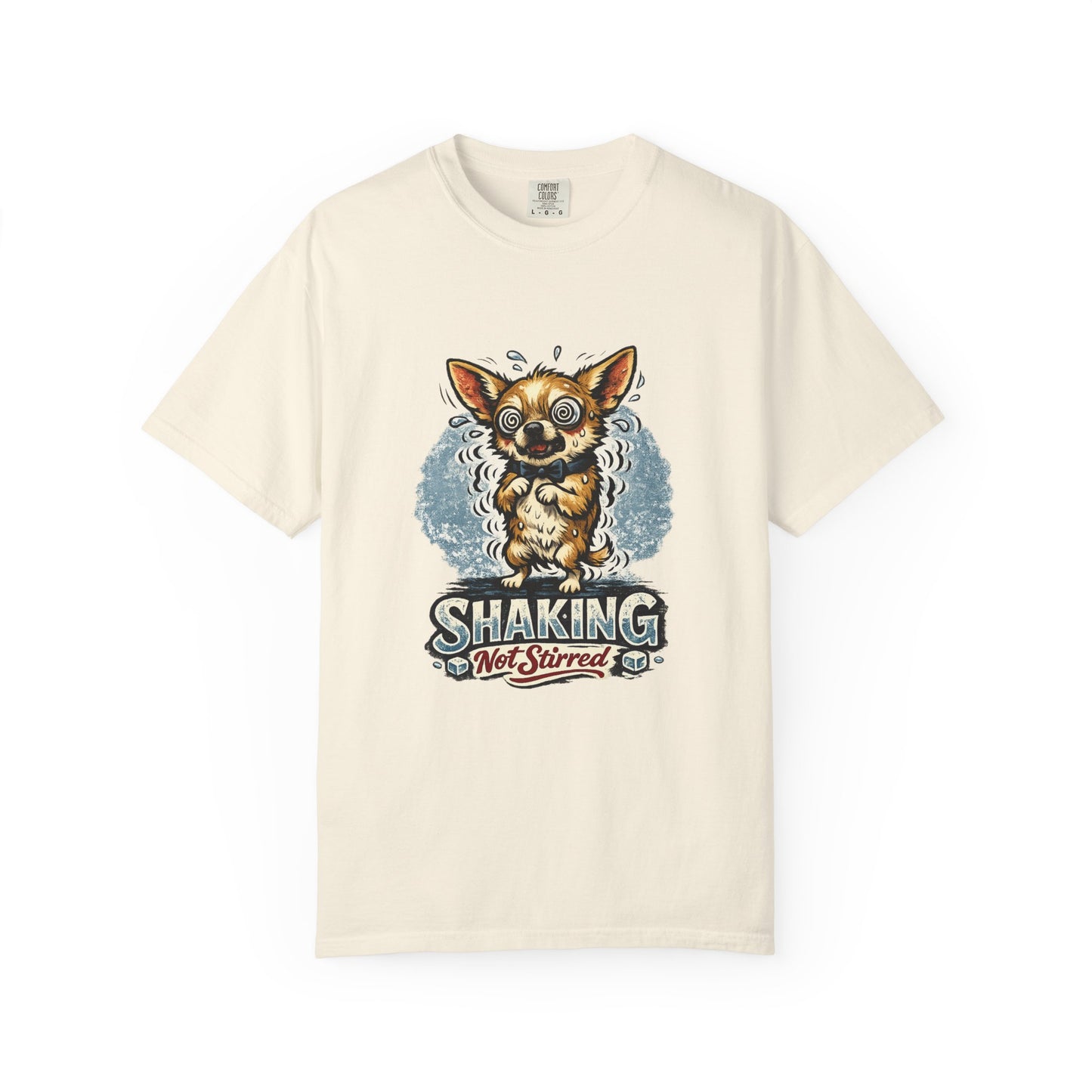 T-Shirt — 'Shaking Not Stirred' Cute Shivering Chihuahua Graphic Tee