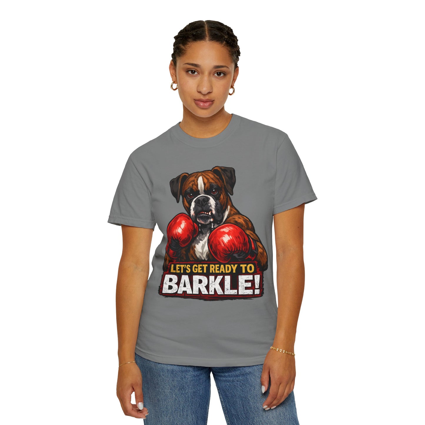 Boxer Dog Boxing T‑Shirt — "Let’s Get Ready to Barkle!" Funny Dog Lover Tee