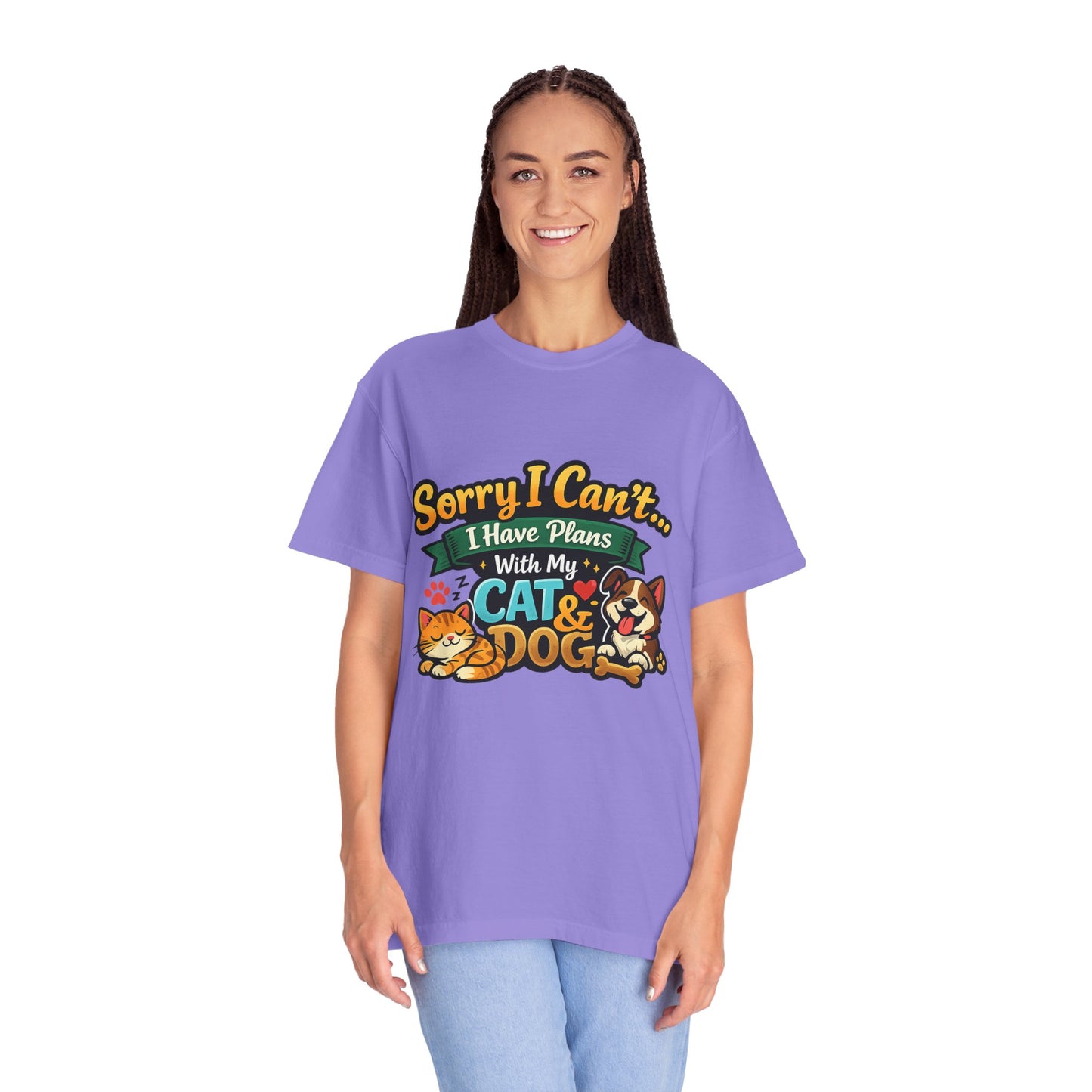 Sorry I Can't — I Have Plans With My Cat & Dog T-Shirt