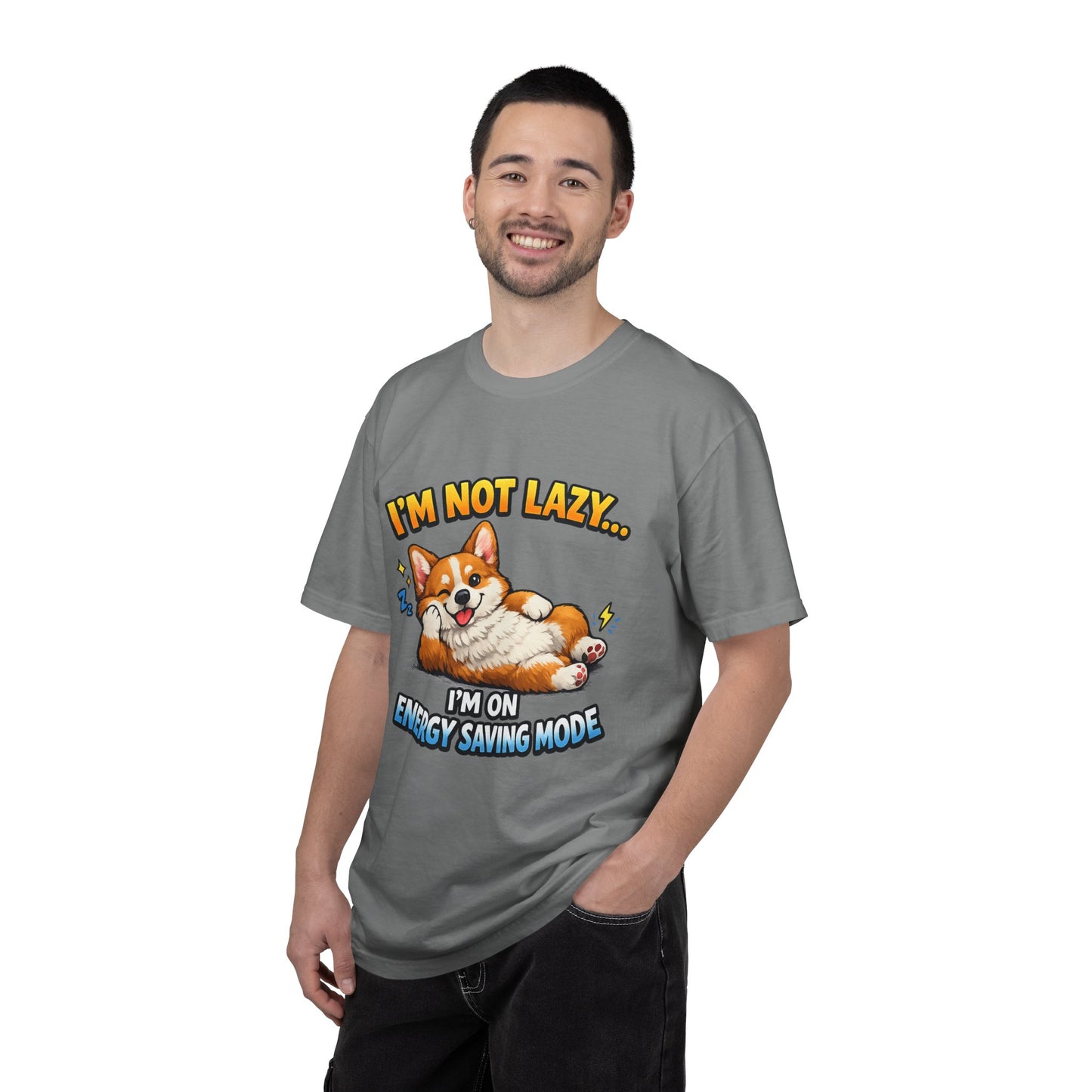 Corgi Energy Saving Mode T-Shirt — "I'm Not Lazy" Cute Dog Graphic Tee