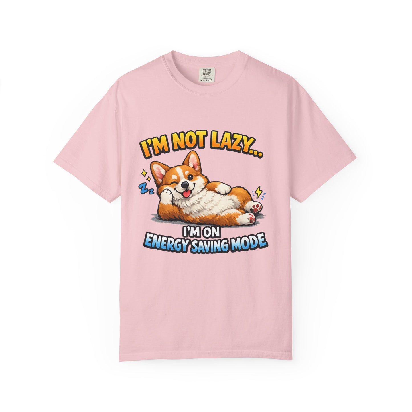 Corgi Energy Saving Mode T-Shirt — "I'm Not Lazy" Cute Dog Graphic Tee