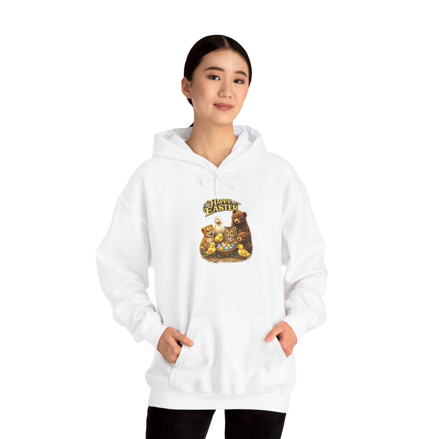Happy Easter Lions, Tigers, Bears Unisex Heavy Blend™ Hooded Sweatshirt