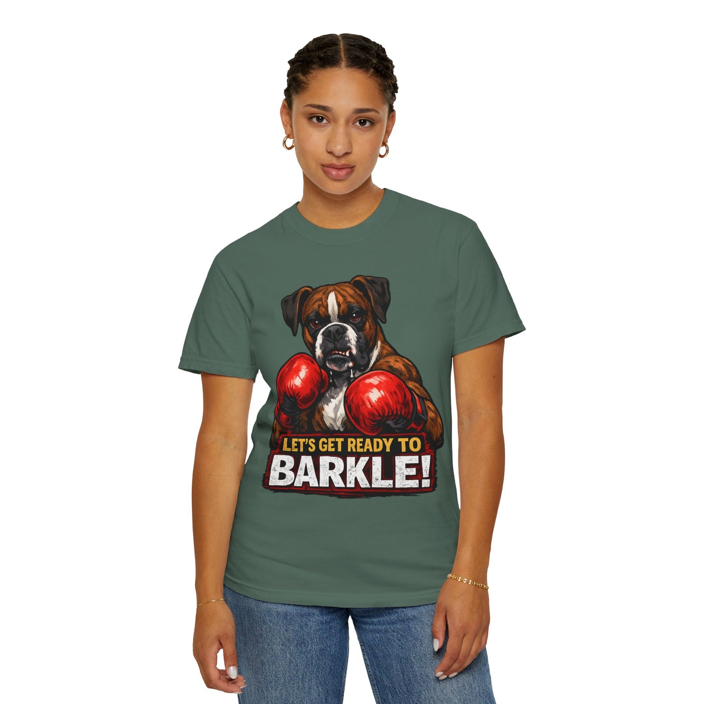 Boxer Dog Boxing T‑Shirt — "Let’s Get Ready to Barkle!" Funny Dog Lover Tee