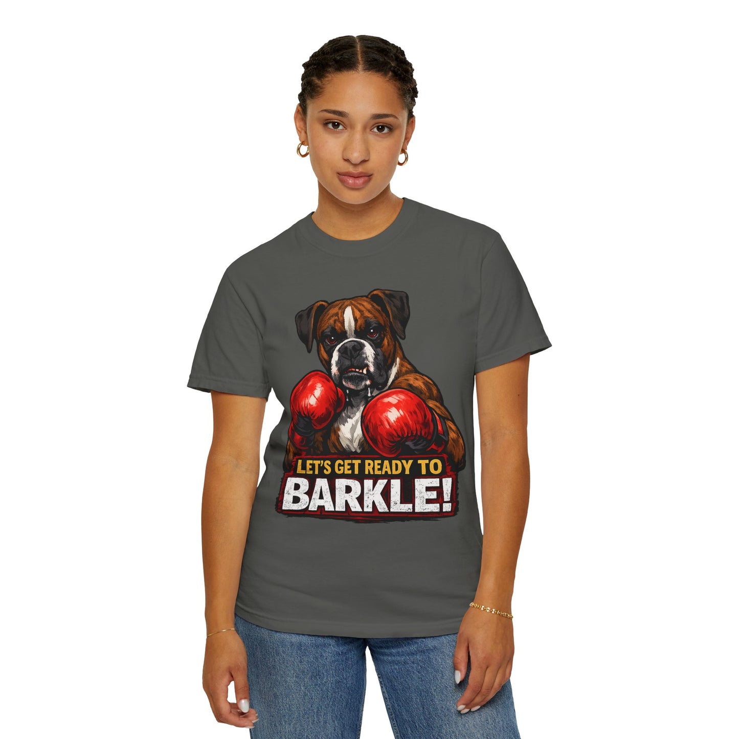 Boxer Dog Boxing T‑Shirt — "Let’s Get Ready to Barkle!" Funny Dog Lover Tee