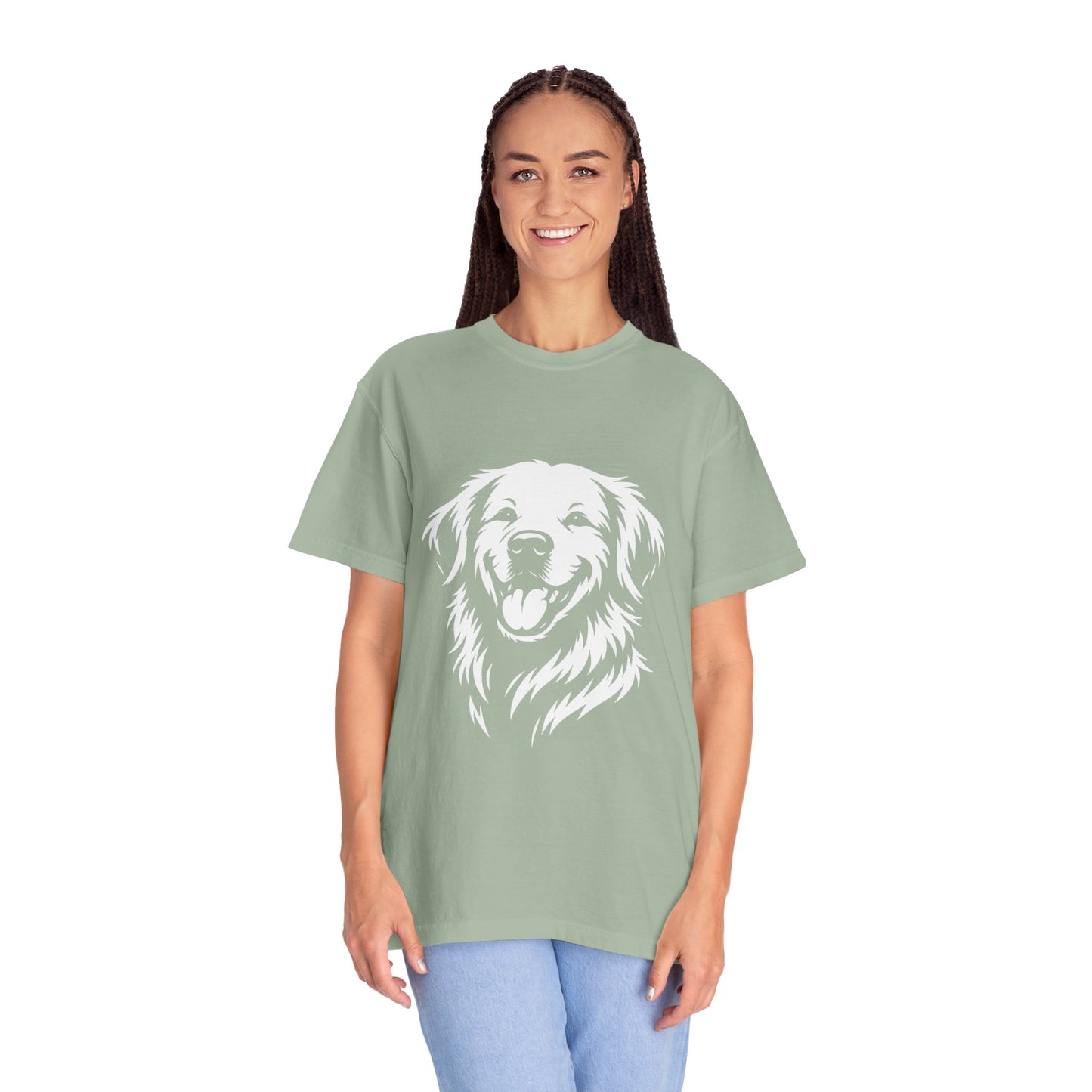 Happy Golden Retriever T-Shirt — Smiling Dog Portrait Tee for Dog Lovers