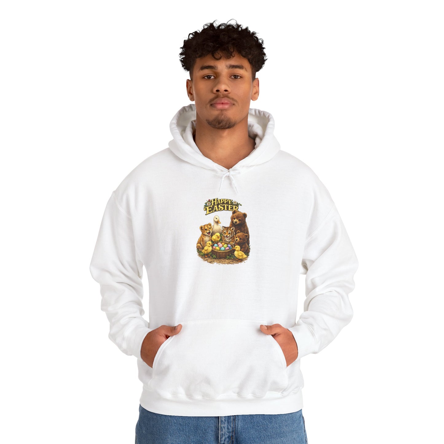 Happy Easter Lions, Tigers, Bears Unisex Heavy Blend™ Hooded Sweatshirt