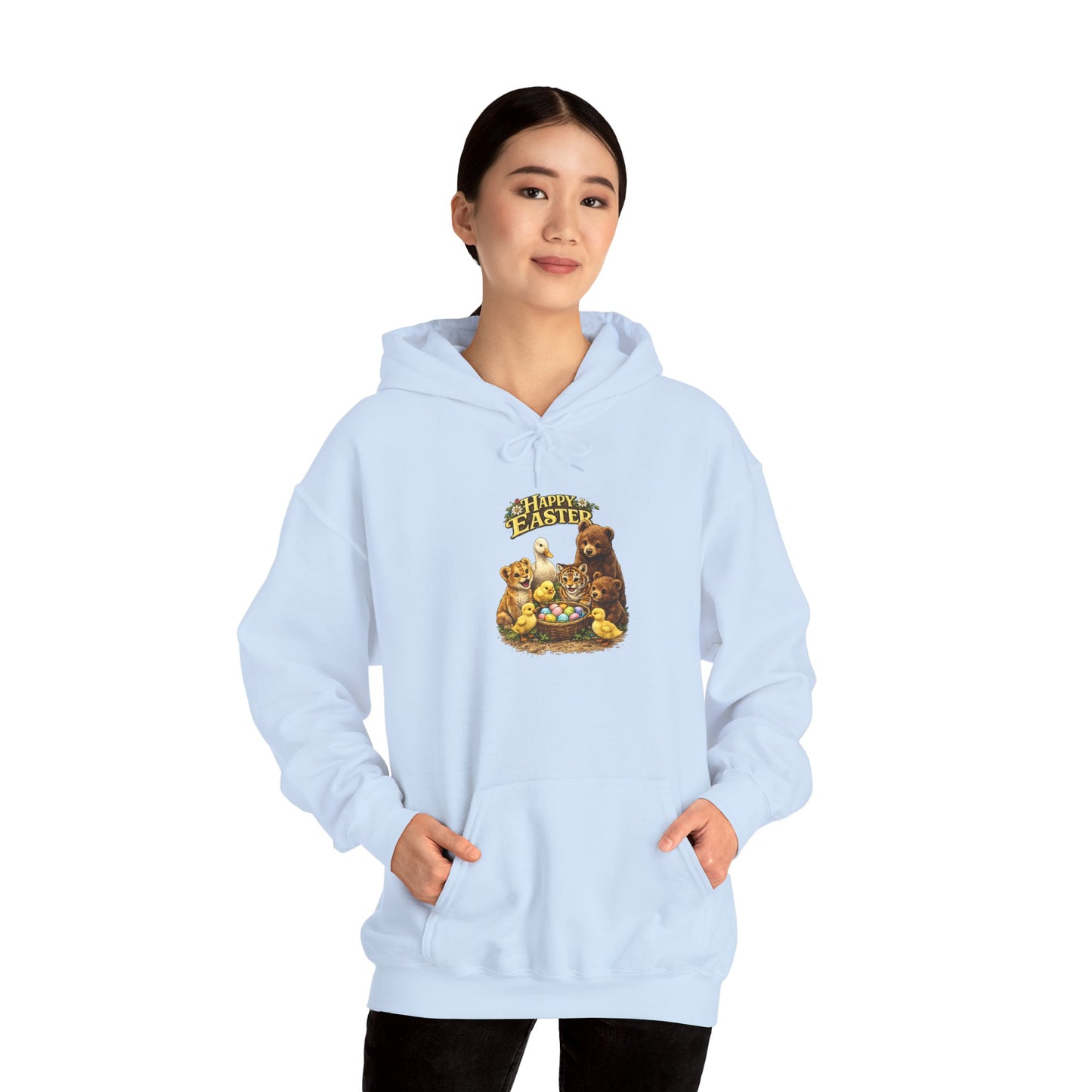 Happy Easter Lions, Tigers, Bears Unisex Heavy Blend™ Hooded Sweatshirt