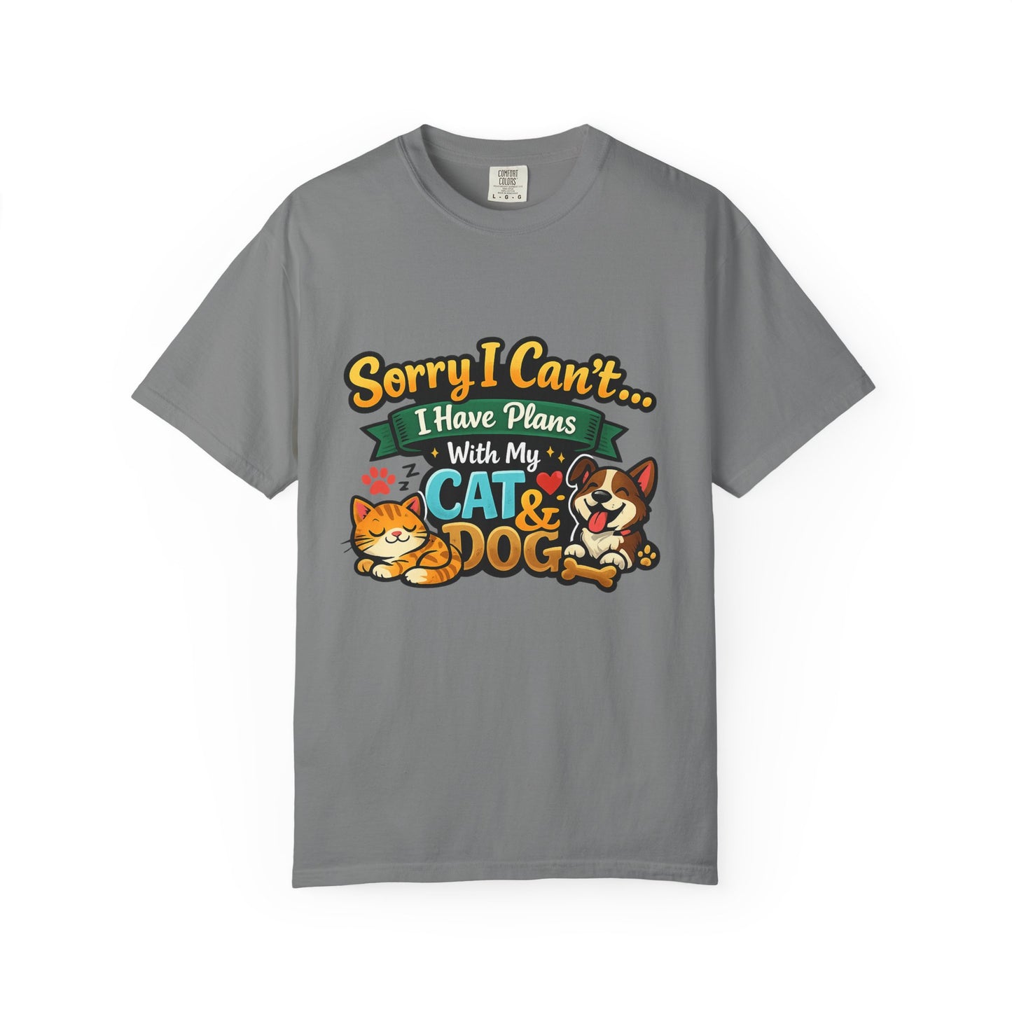 Sorry I Can't — I Have Plans With My Cat & Dog T-Shirt