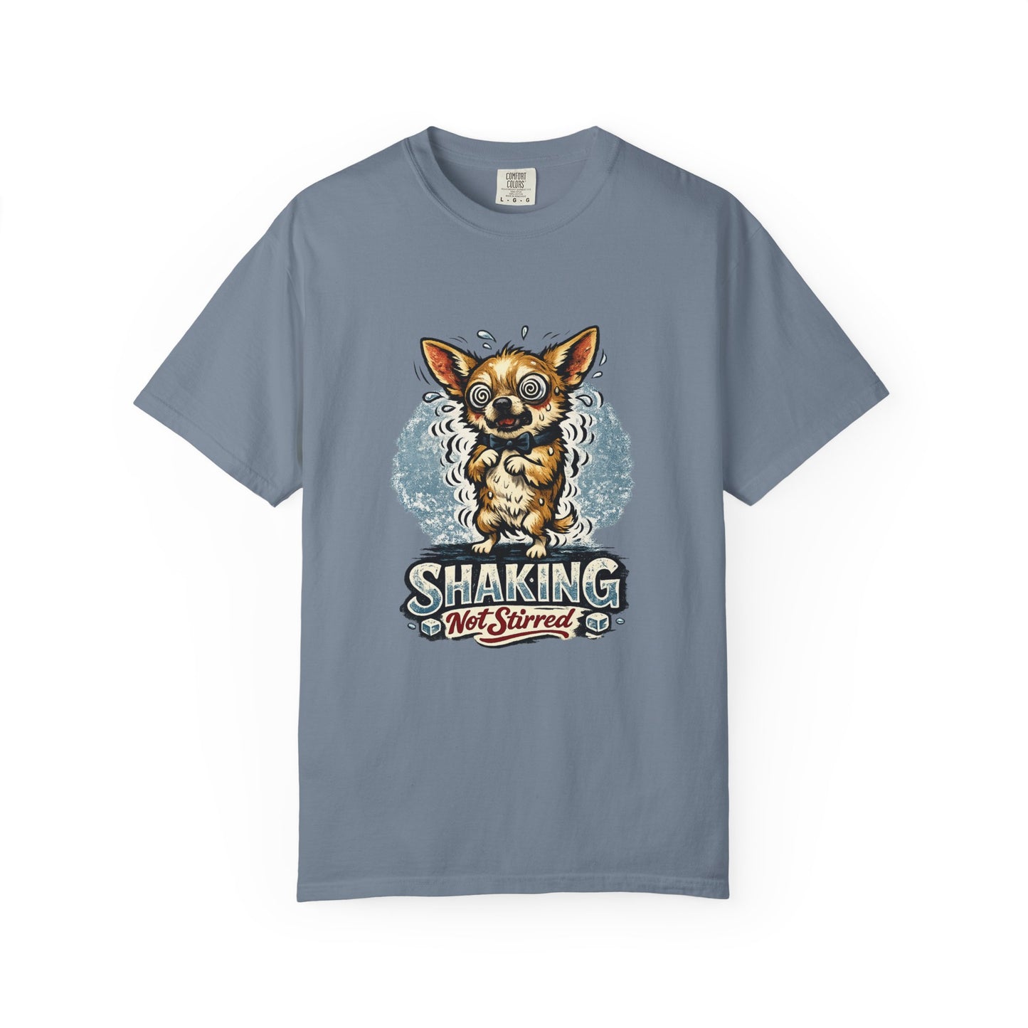 T-Shirt — 'Shaking Not Stirred' Cute Shivering Chihuahua Graphic Tee