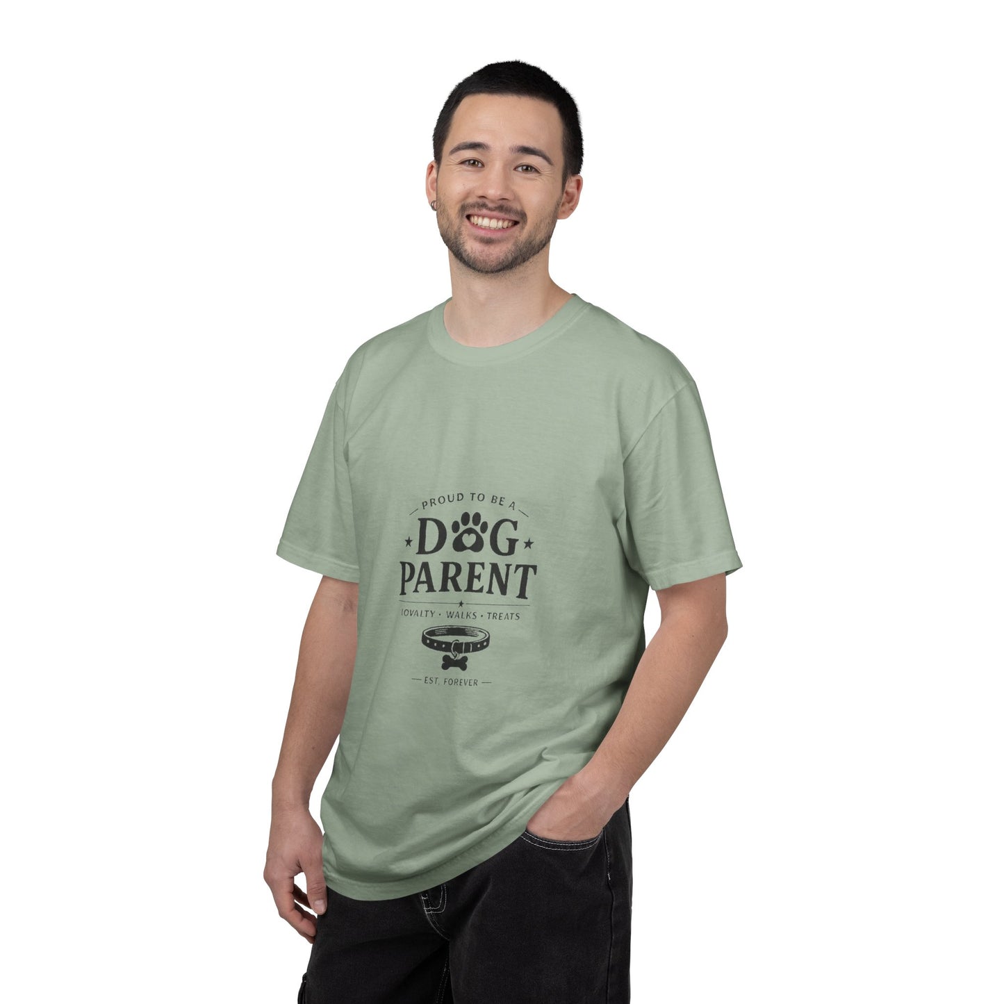 Dog Parent T-Shirt — Proud to Be a Dog Parent Graphic Tee in black lettering