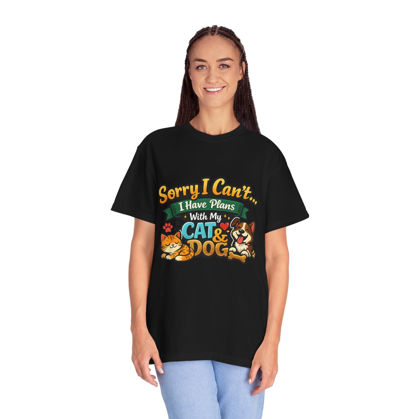 Sorry I Can't — I Have Plans With My Cat & Dog T-Shirt