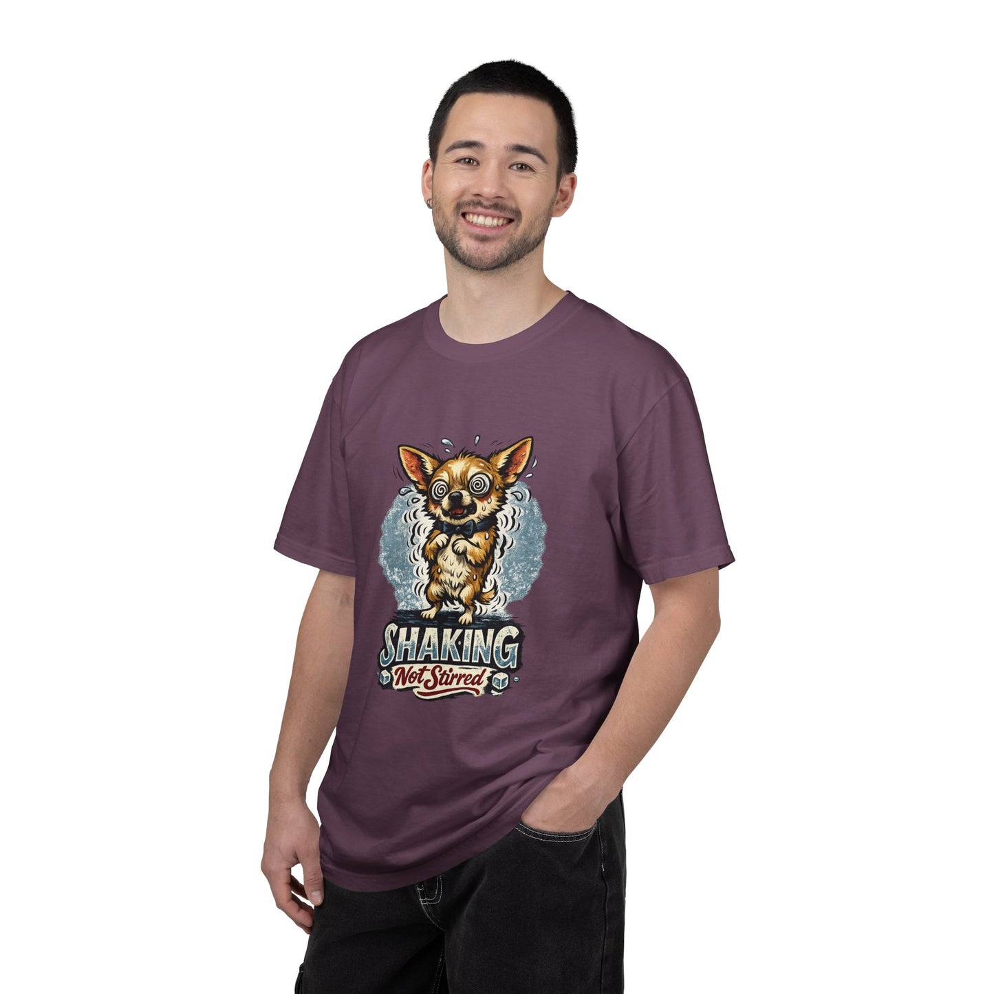 T-Shirt — 'Shaking Not Stirred' Cute Shivering Chihuahua Graphic Tee