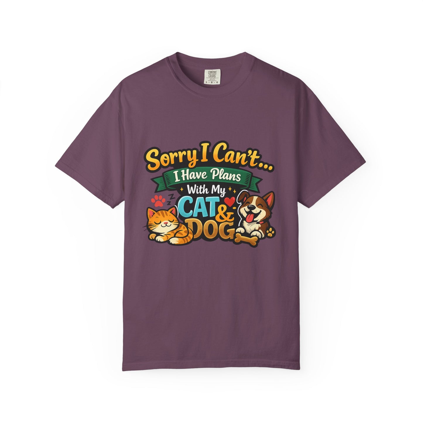 Sorry I Can't — I Have Plans With My Cat & Dog T-Shirt