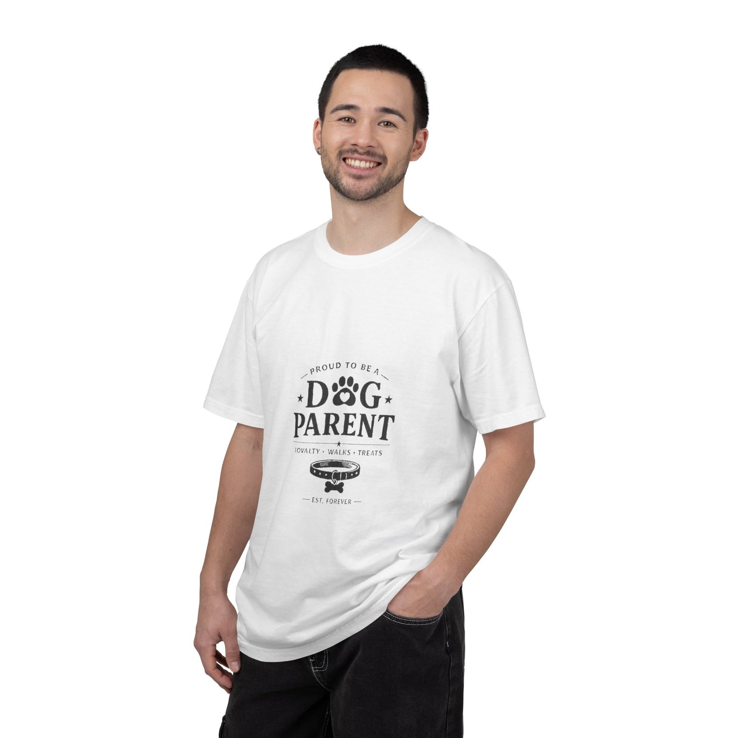 Dog Parent T-Shirt — Proud to Be a Dog Parent Graphic Tee in black lettering
