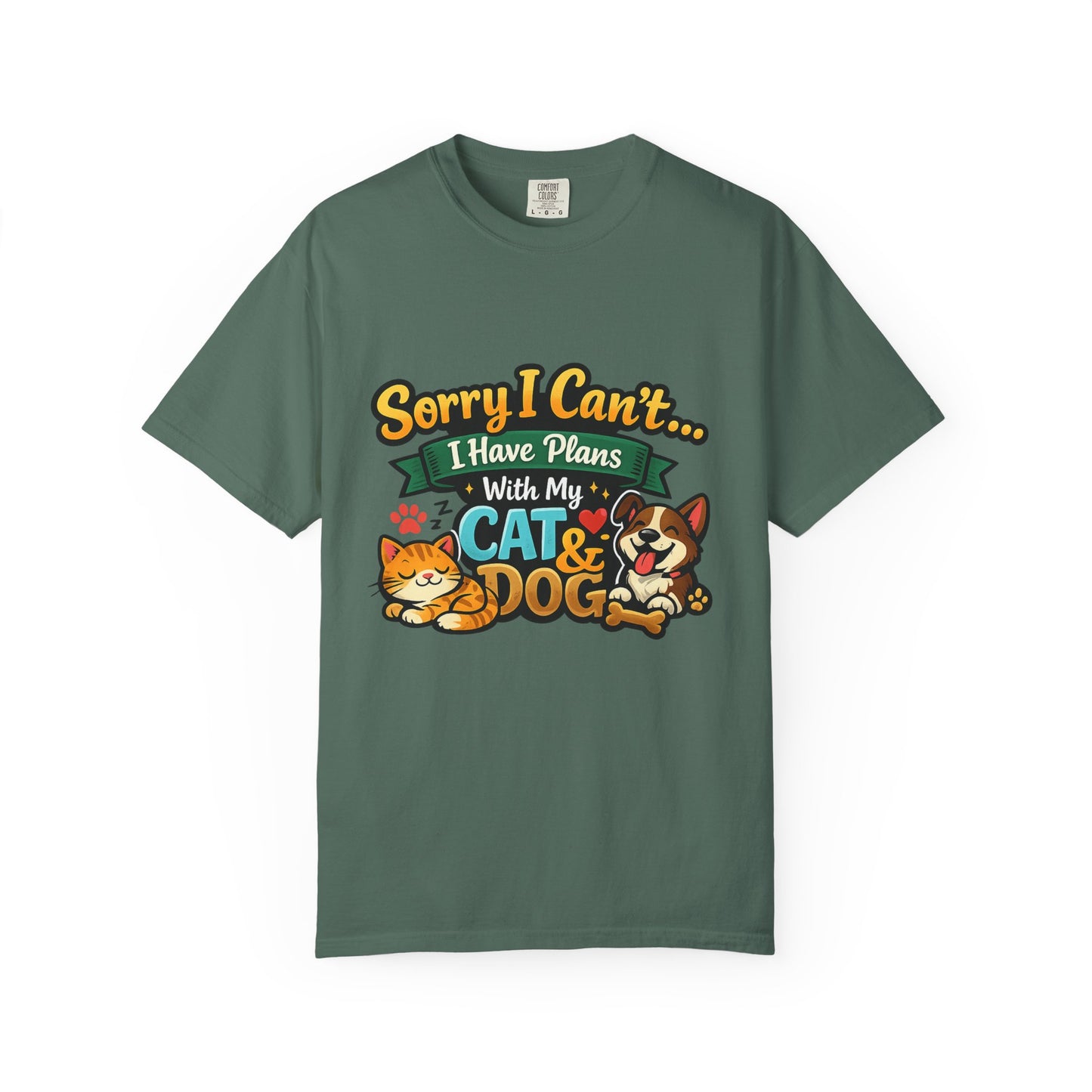 Sorry I Can't — I Have Plans With My Cat & Dog T-Shirt
