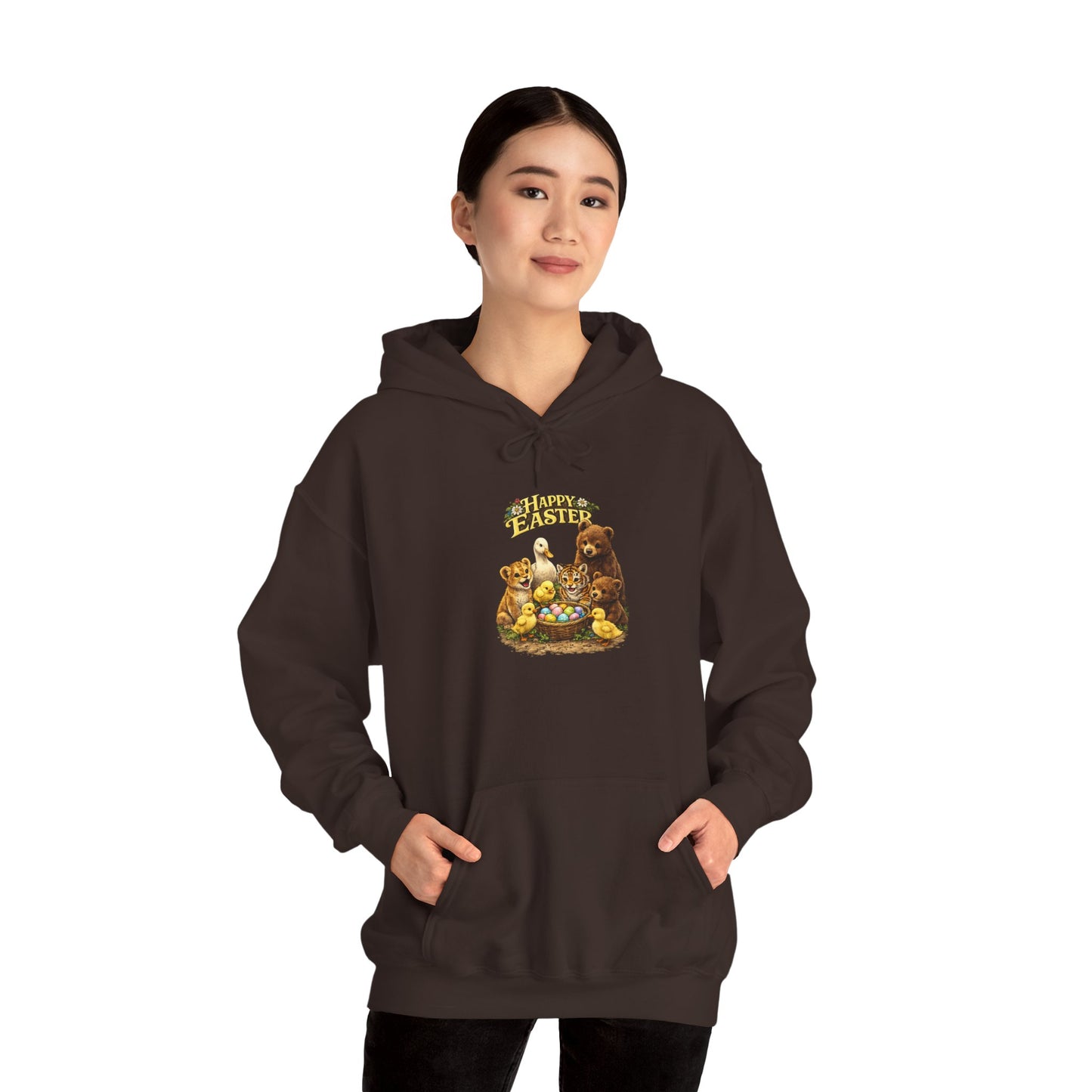 Happy Easter Lions, Tigers, Bears Unisex Heavy Blend™ Hooded Sweatshirt