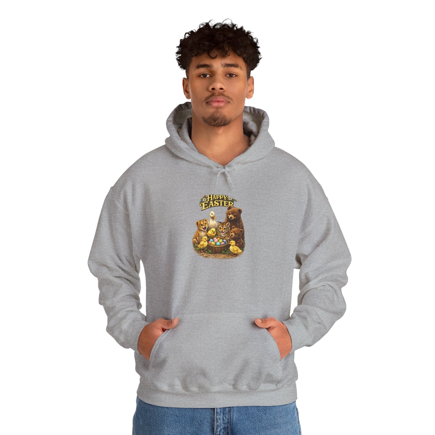 Happy Easter Lions, Tigers, Bears Unisex Heavy Blend™ Hooded Sweatshirt